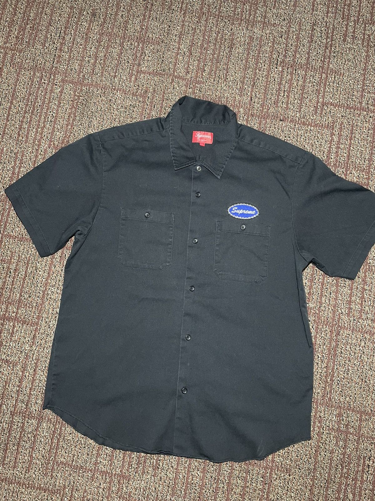 Supreme Supreme Bunnies S/S Work Shirt Angel's Pond Black XL | Grailed