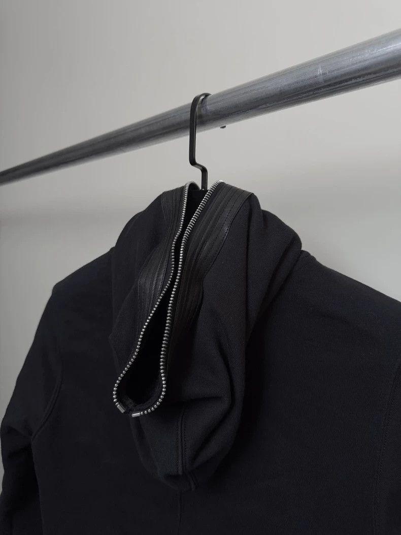 Rick Owens Rick Owens Dark black sheepskin paneled cut-out long zip h Size US XS / EU 42 / 0 - 7 Thumbnail