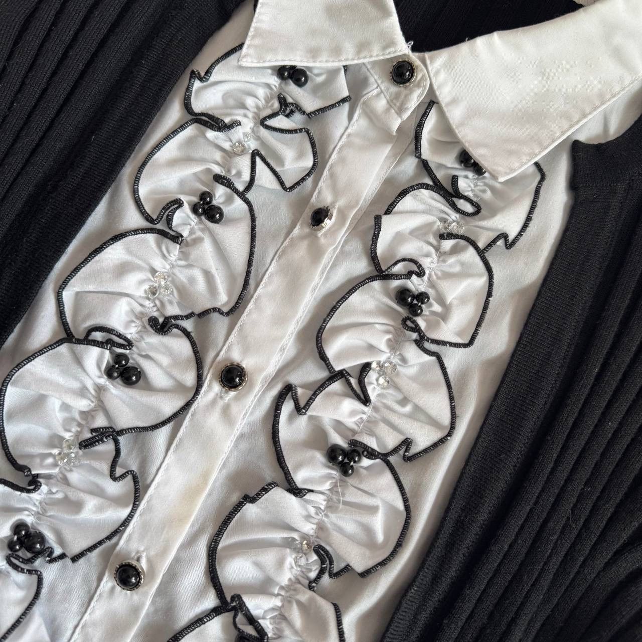 20471120 × Vintage Super Sexy Vintage Y2K Long Sleeve Blouse Size L / US 10 / IT 46 - 6 Thumbnail