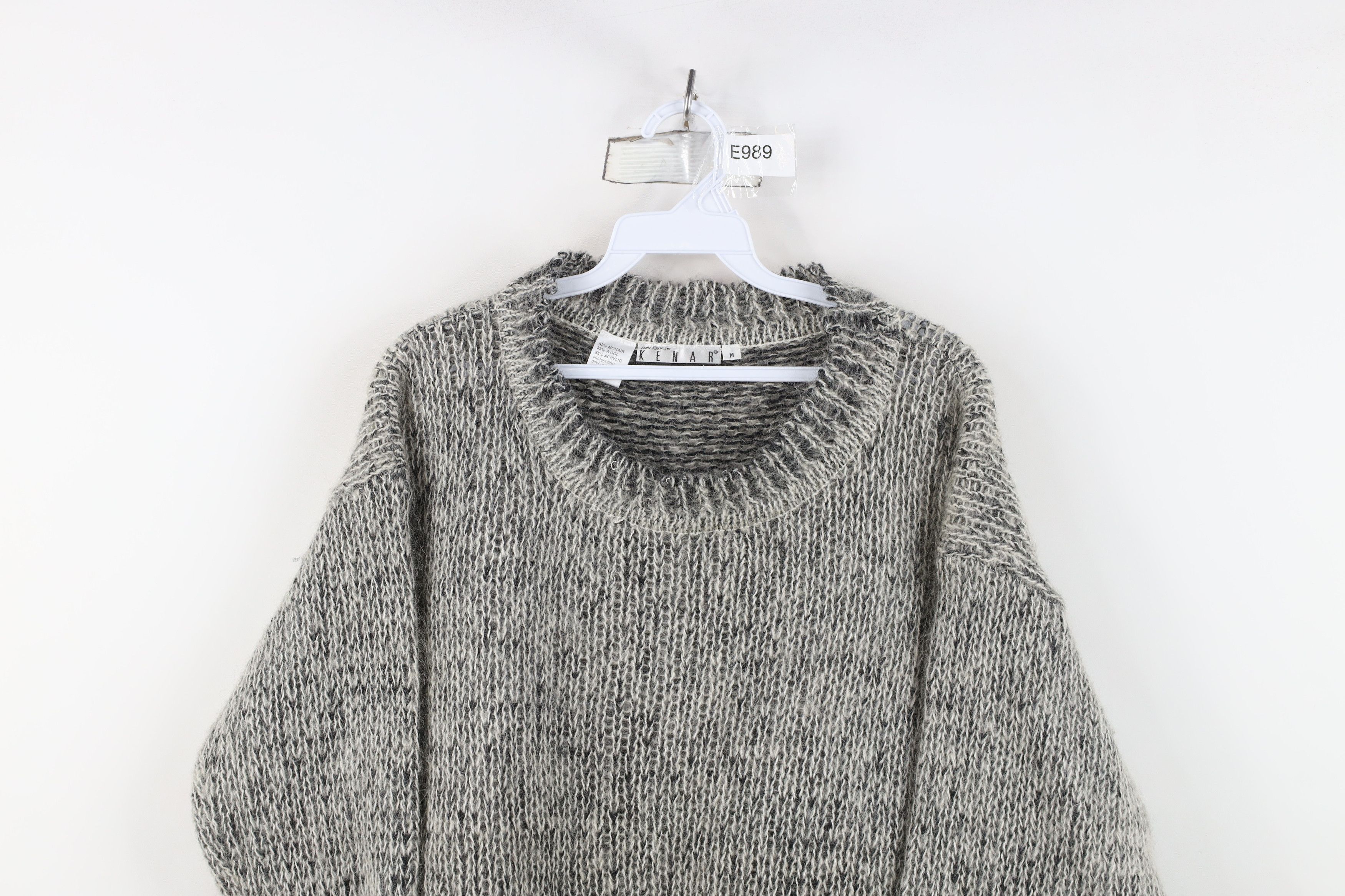 Vintage Vintage 90s Streetwear Mohair Wool Blend Knit Sweater Gray Size M / US 6-8 / IT 42-44 - 2 Thumbnail