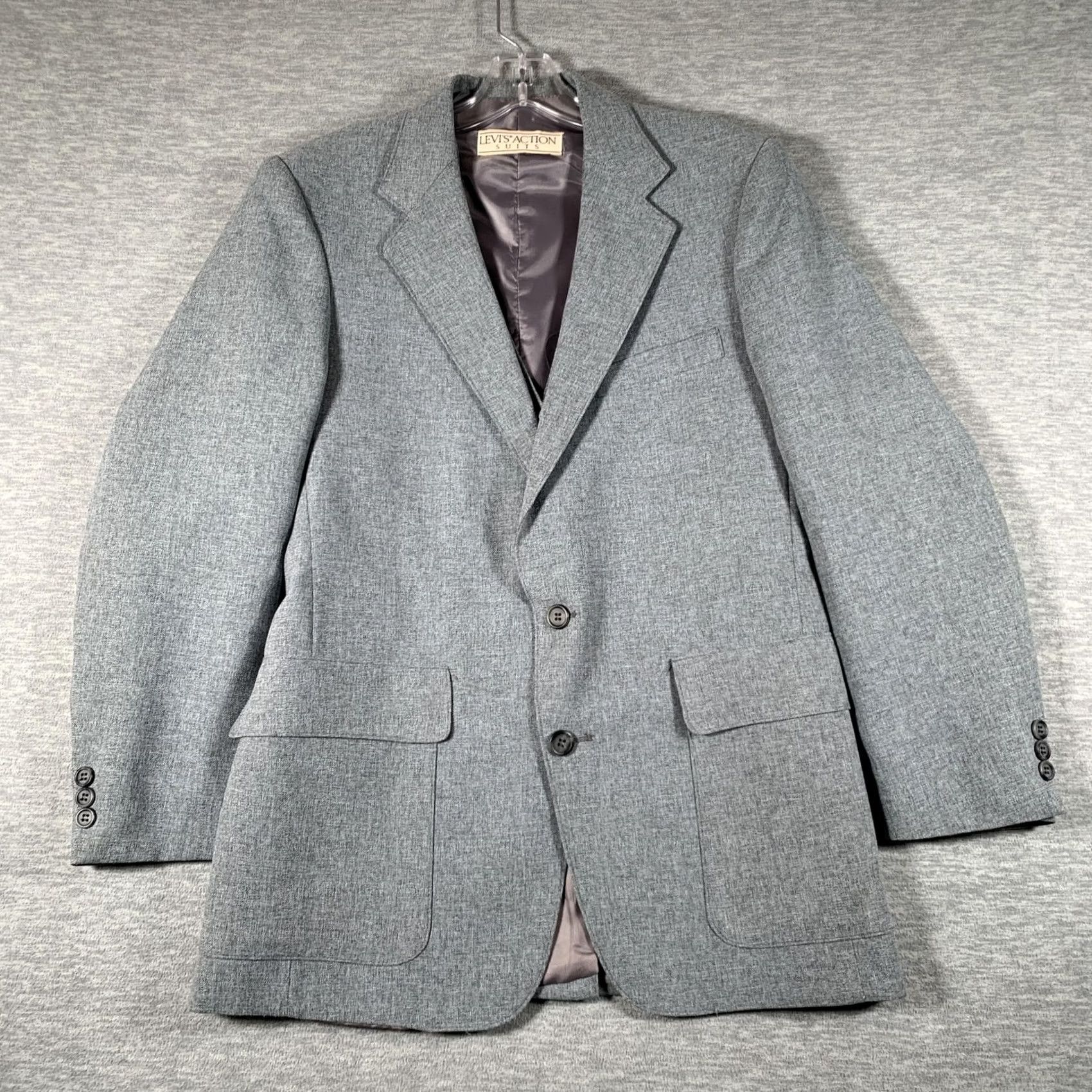 Levi's VINTAGE Levi's Suit 3 Piece Mens 46 Gray Tweed STA-PREST 37x28 Set Size 46R - 6 Thumbnail