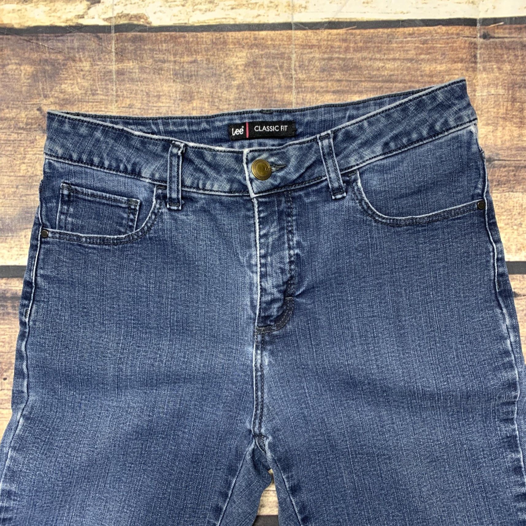 Lee Lee Classic Fit Straight Leg Denim Blue Jeans Women's 32 x 26 Mid Rise READ Size 24" / US 00 / IT 34 - 5 Thumbnail