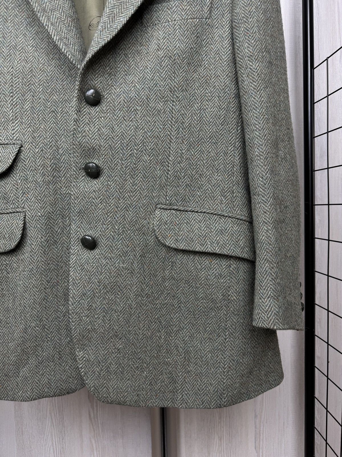Magee Magee Donegal Tweed herringbone grey trim sport coat blazer Size 38R - 5 Thumbnail