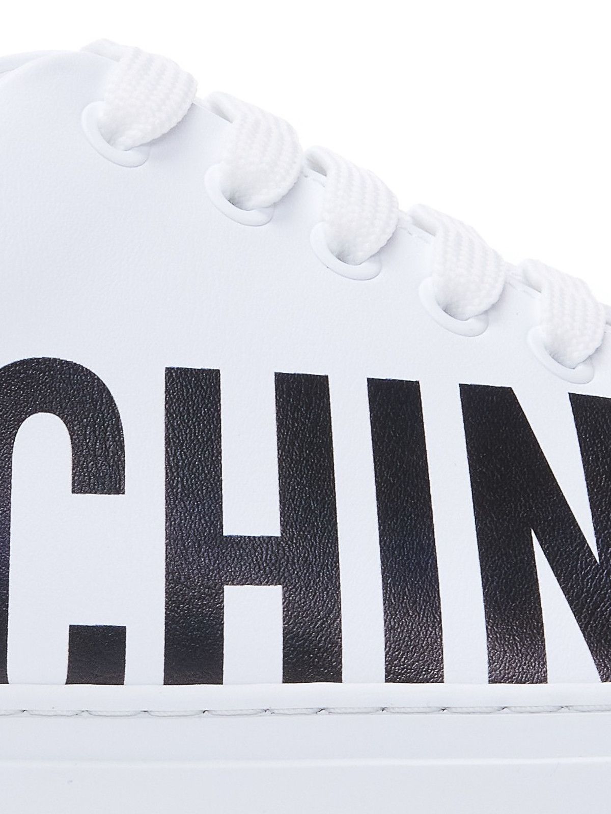 Moschino o1s22i1n0924 Leather Low-Top Sneakers in White Size US 10 / EU 43 - 4 Thumbnail