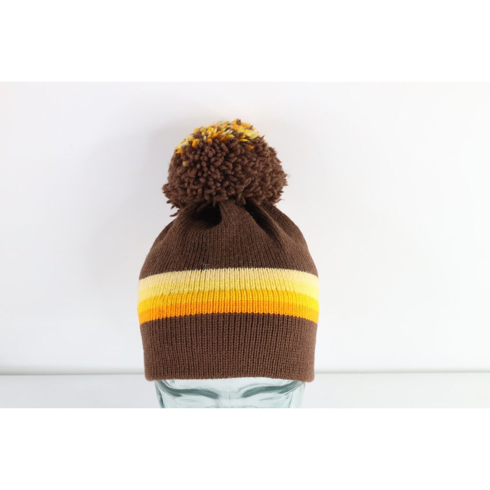 Vintage Vintage 70s Mid Century Modern MCM Striped Wool Knit Hat Size ONE SIZE - 1 Thumbnail