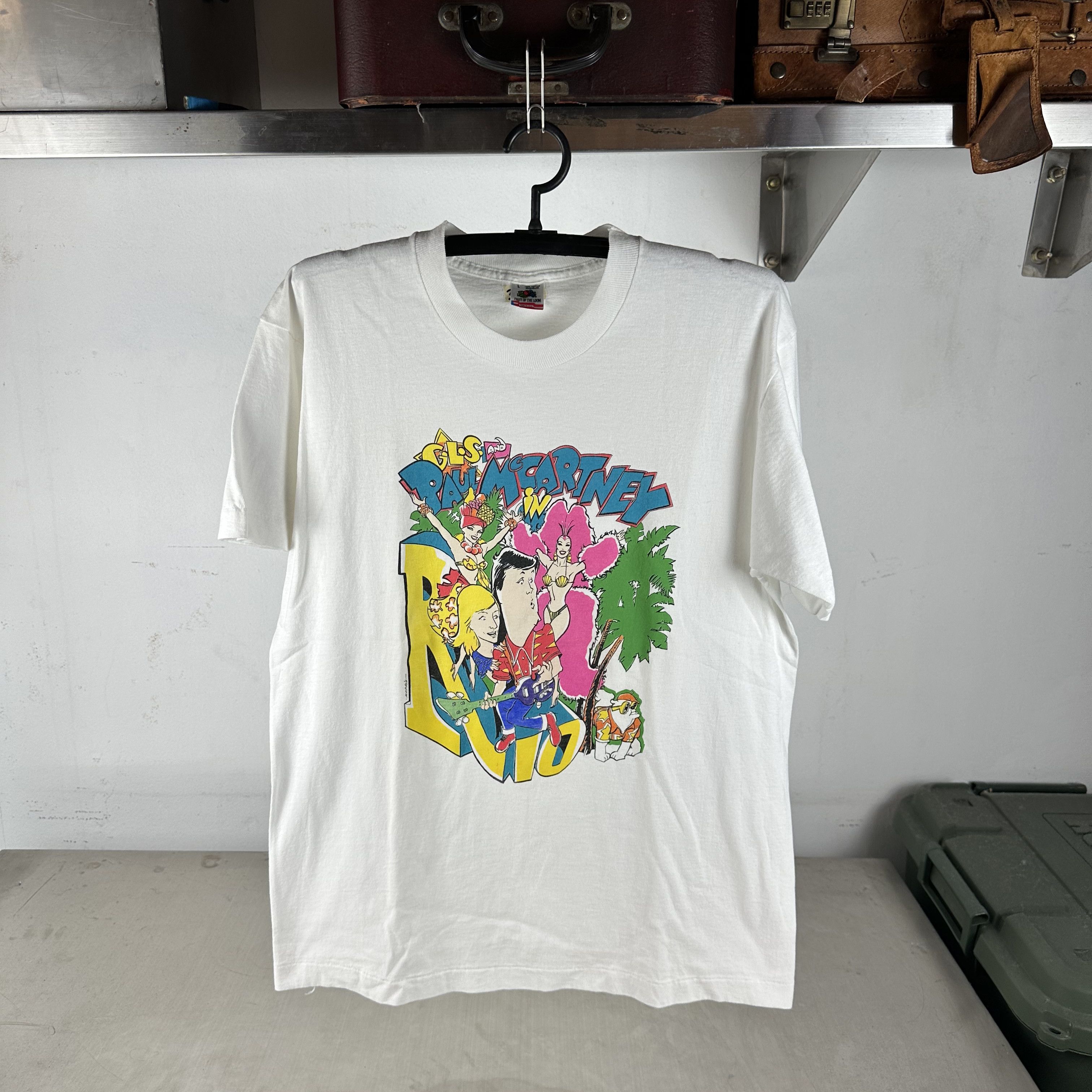 Vintage 90s Paul McCartney in Rio Concert Single Stitch T-Shirt Size US L / EU 52-54 / 3 - 1 Thumbnail