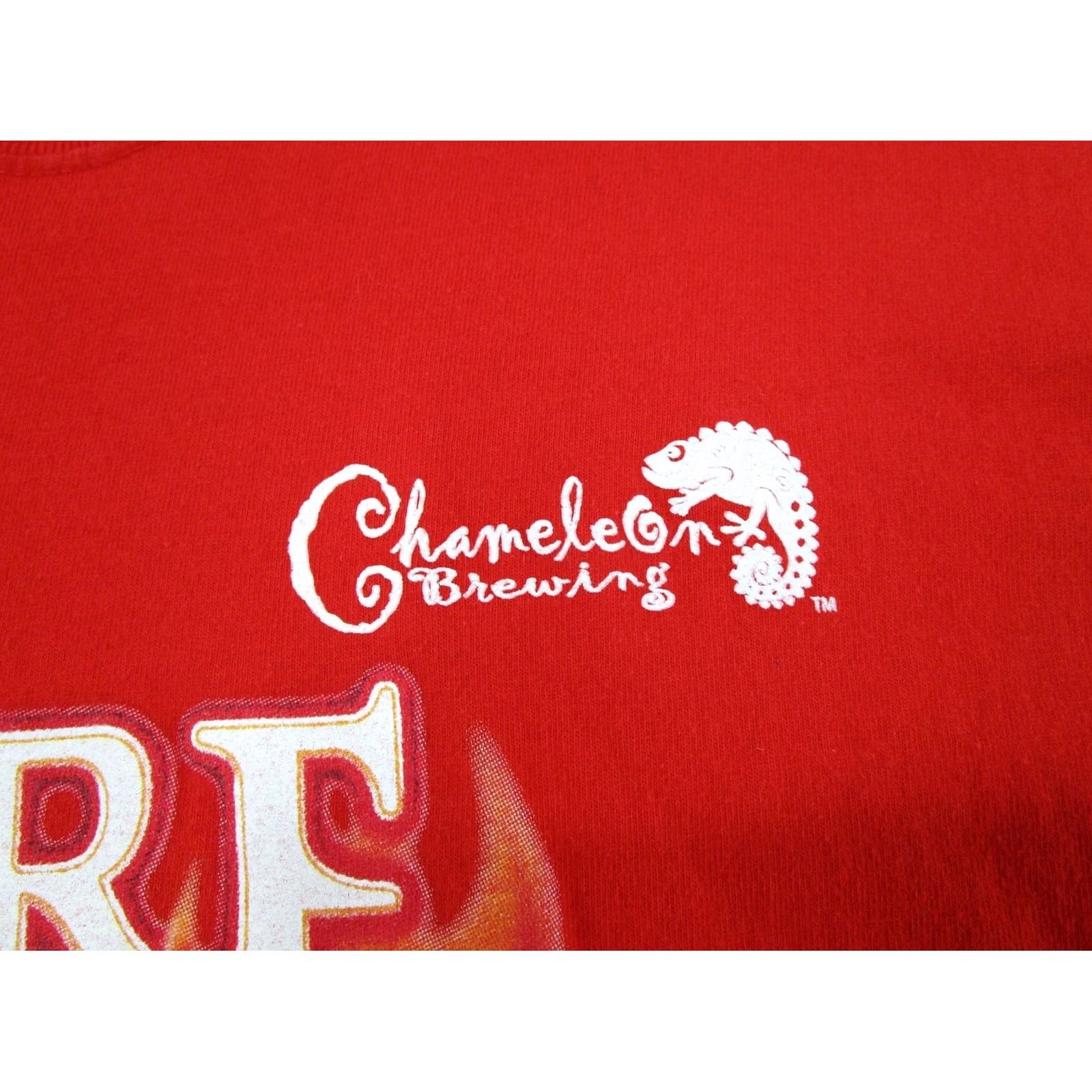 Port Authority Chameleon Brewing Fire and Light Beer Shirt Mens XL Red Port Authority T-Shirt Short Sleeve Crew Neck Cotton Size US XL / EU 56 / 4 - 3 Thumbnail