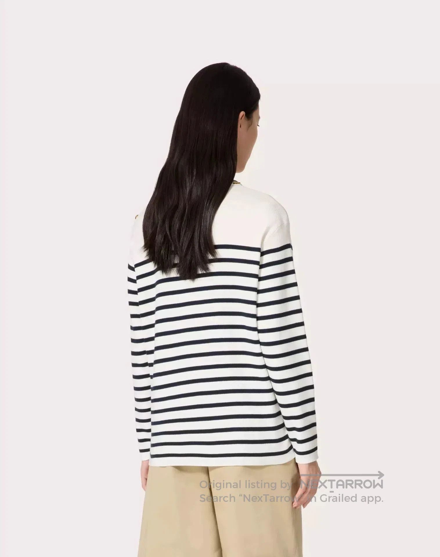 Valentino Valentino Beaded Collar Striped Sweater. Size US XS / EU 42 / 0 - 6 Thumbnail