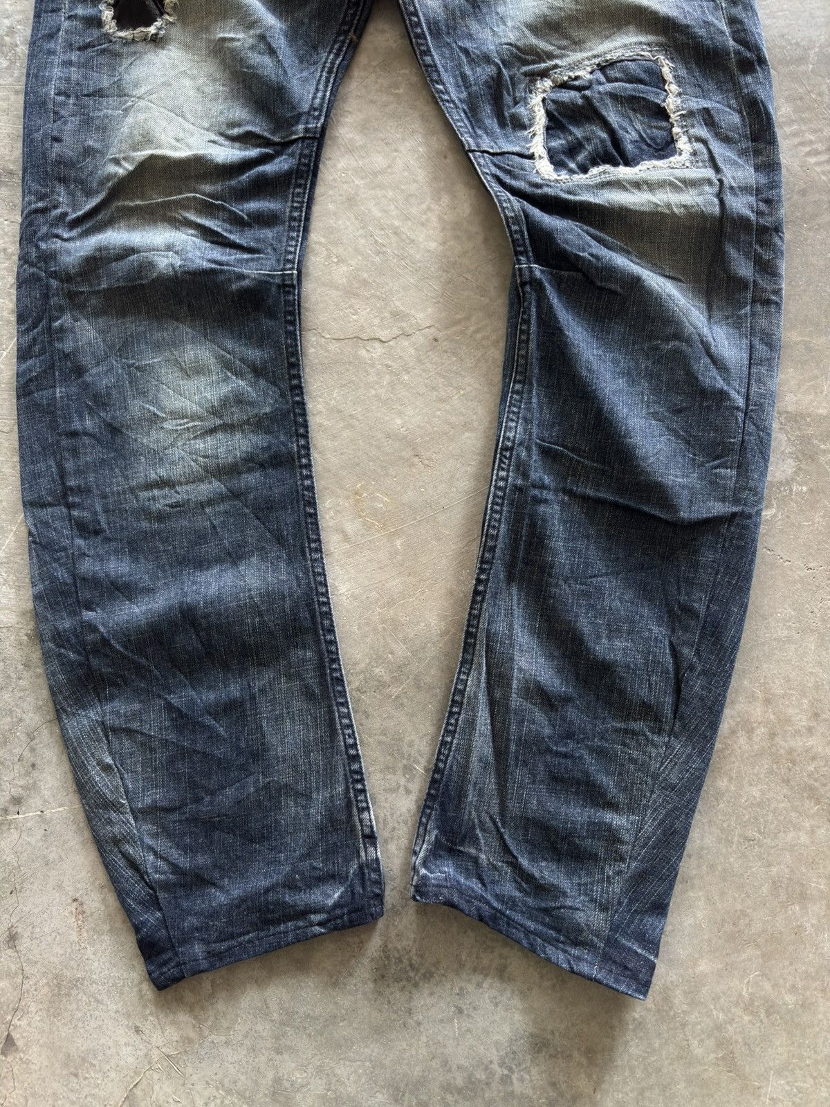 Cook Jeans × Hysteric Glamour × Japanese Brand COOK JEANS CURVE STACK JEANS DISTRESSED JAPANESE PUNK ROCKER Size US 32 / EU 48 - 15 Thumbnail