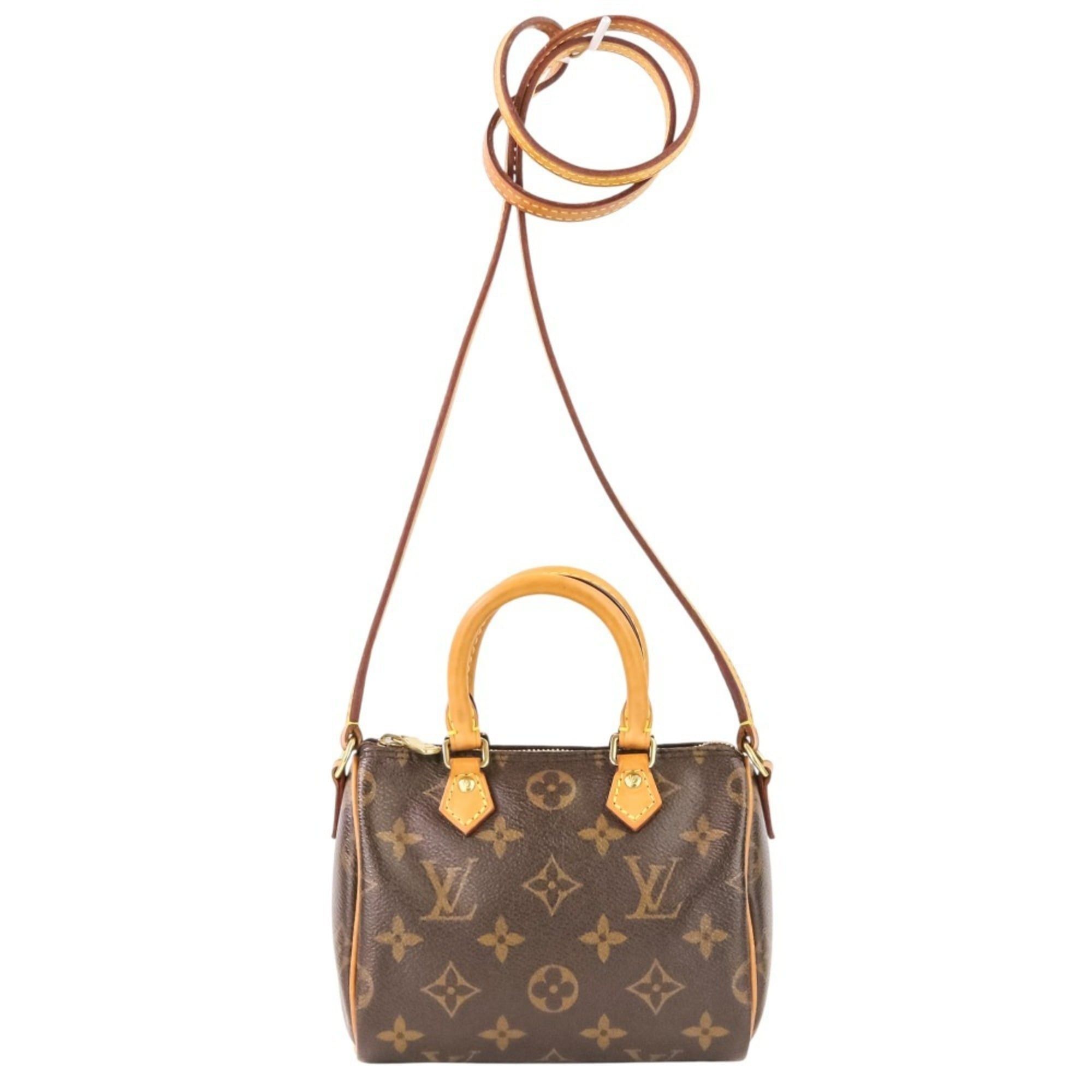 Louis Vuitton LOUIS VUITTON Nano Speedy Monogram Shoulder Pouch Mini Bag M61252 Brown Women's Size ONE SIZE - 1 Thumbnail