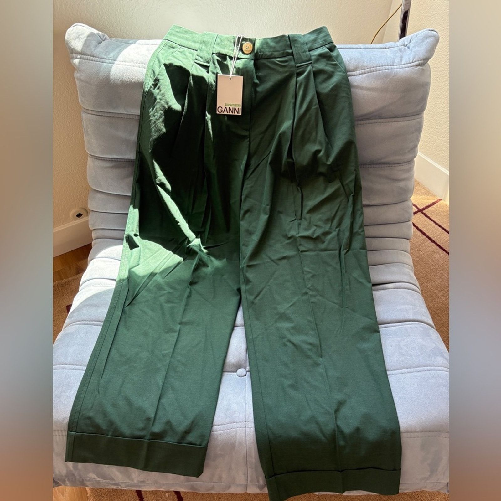 Ganni Ganni women’s Green Pants Size 28" / US 6 / IT 42 - 3 Thumbnail