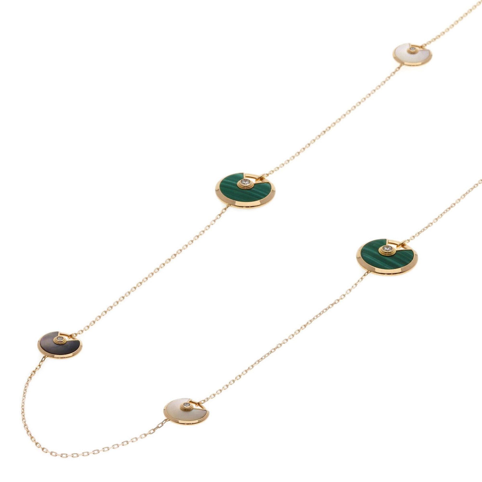 Cartier Cartier Amulette Malachite Shell Diamond Long Necklace 18K Pink Gold Women's CARTIER Size ONE SIZE - 1 Thumbnail