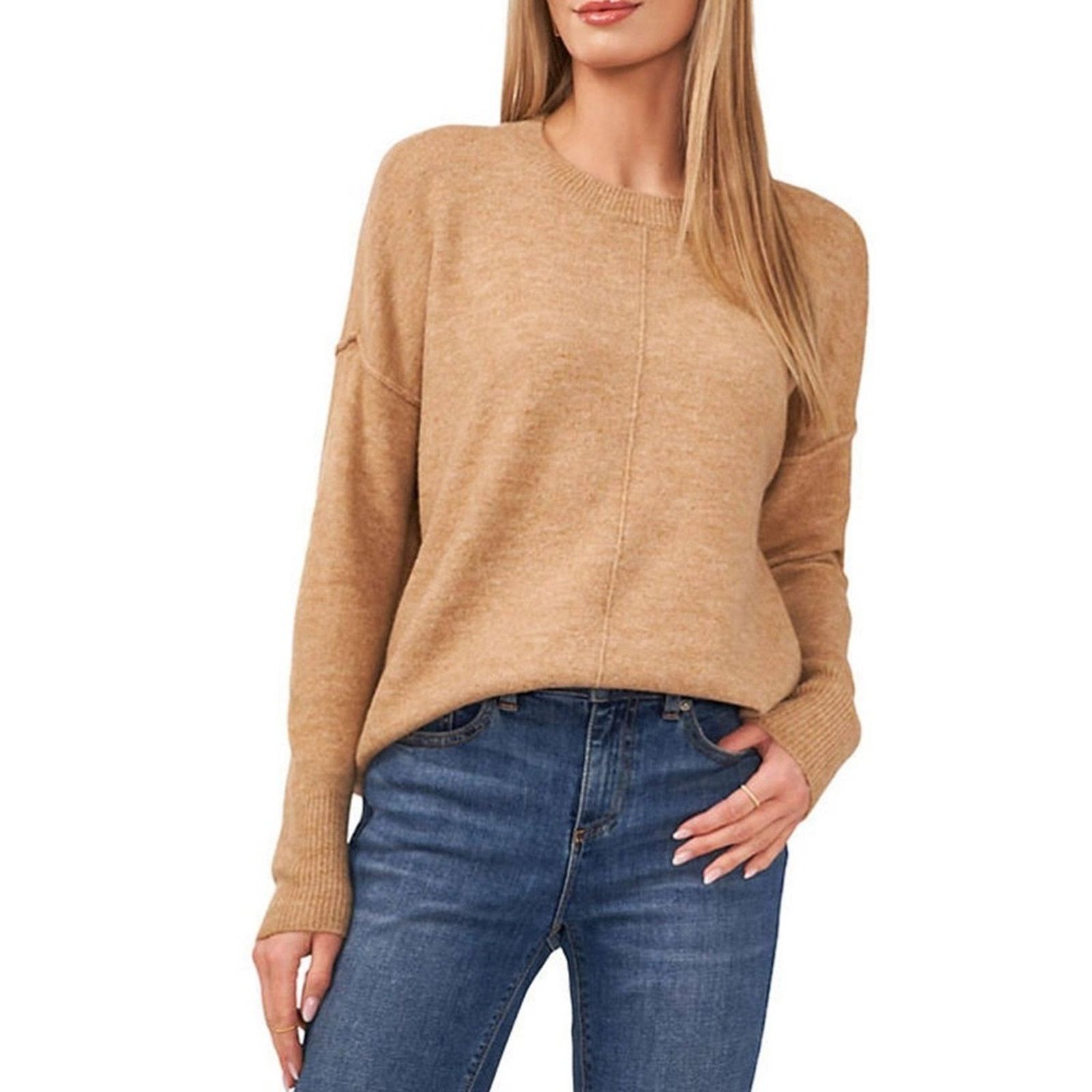 Vince Camuto Vince Camuto Crew Neck Sweater In Latte Heather Size XXL / US 16-18 / IT 52-54 - 1 Thumbnail