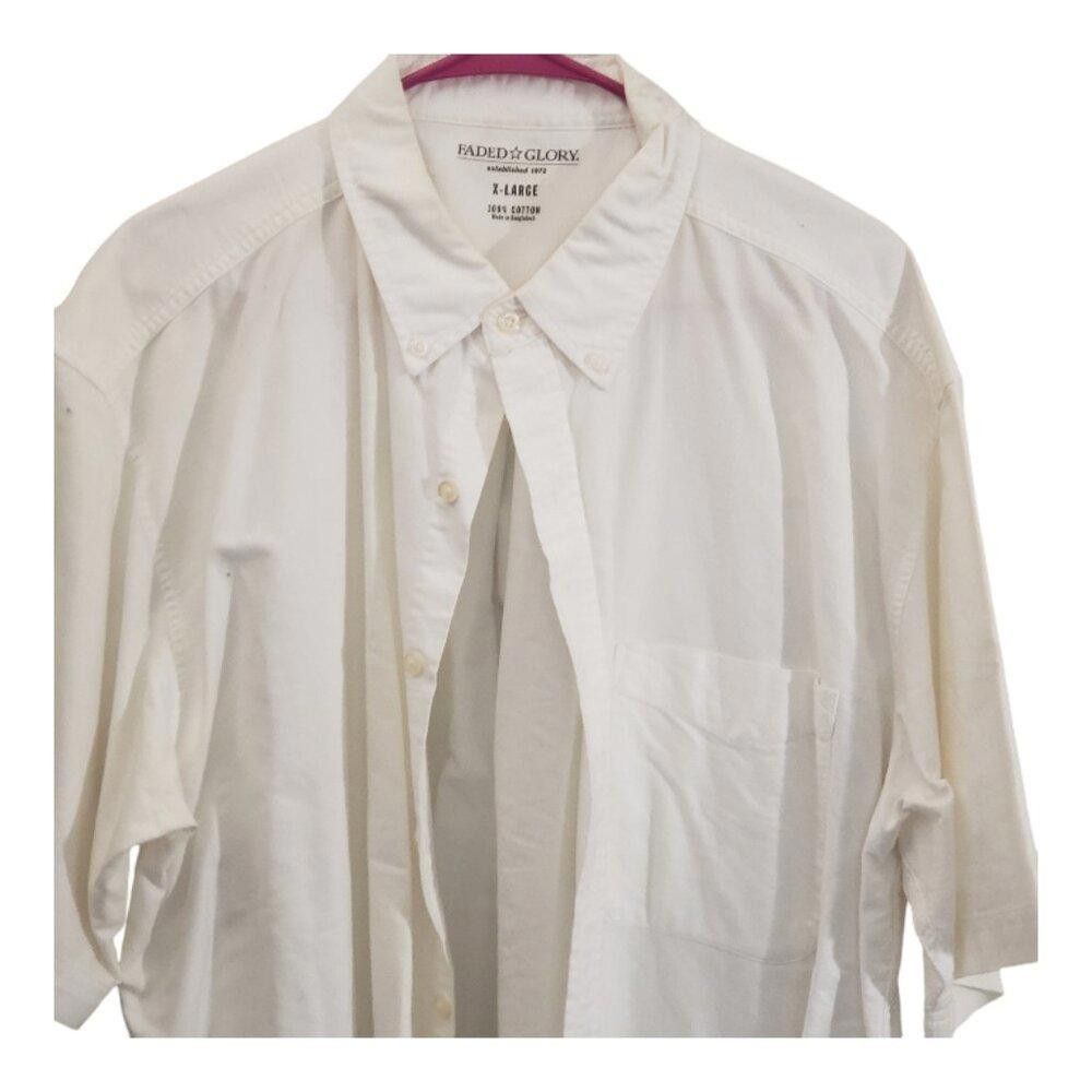 Faded Glory CT1877 Faded Glory Cream Short Sleeve 100% Cotton Shirt Size US XL / EU 56 / 4 - 2 Thumbnail