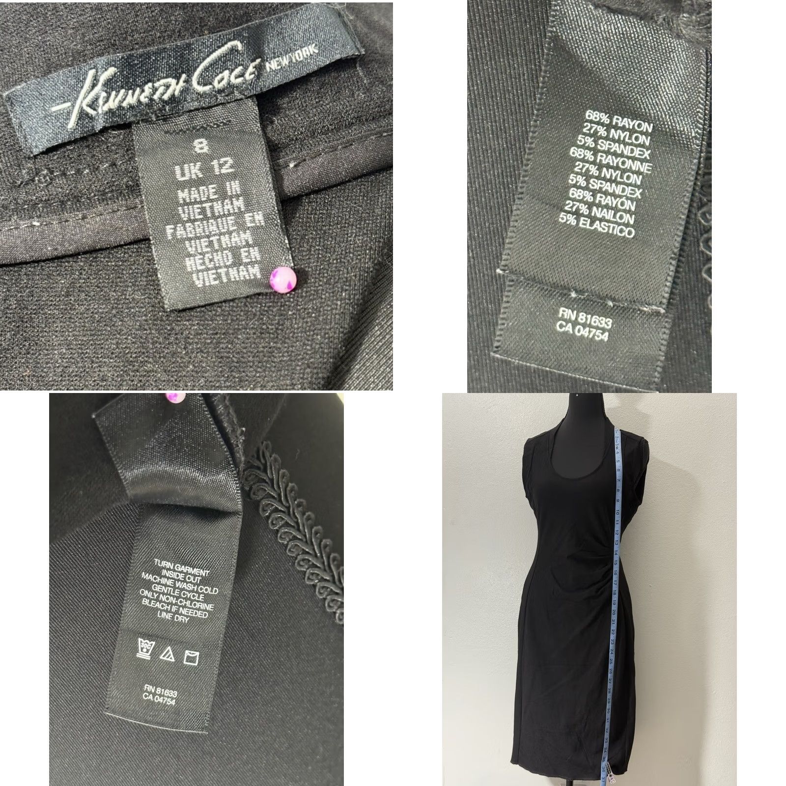Kenneth Cole Kenneth Cole New York Black Sleeveless Bodycon Dress | Size 8 | Zip Back | Party/Cocktail Size M / US 6-8 / IT 42-44 - 8 Thumbnail
