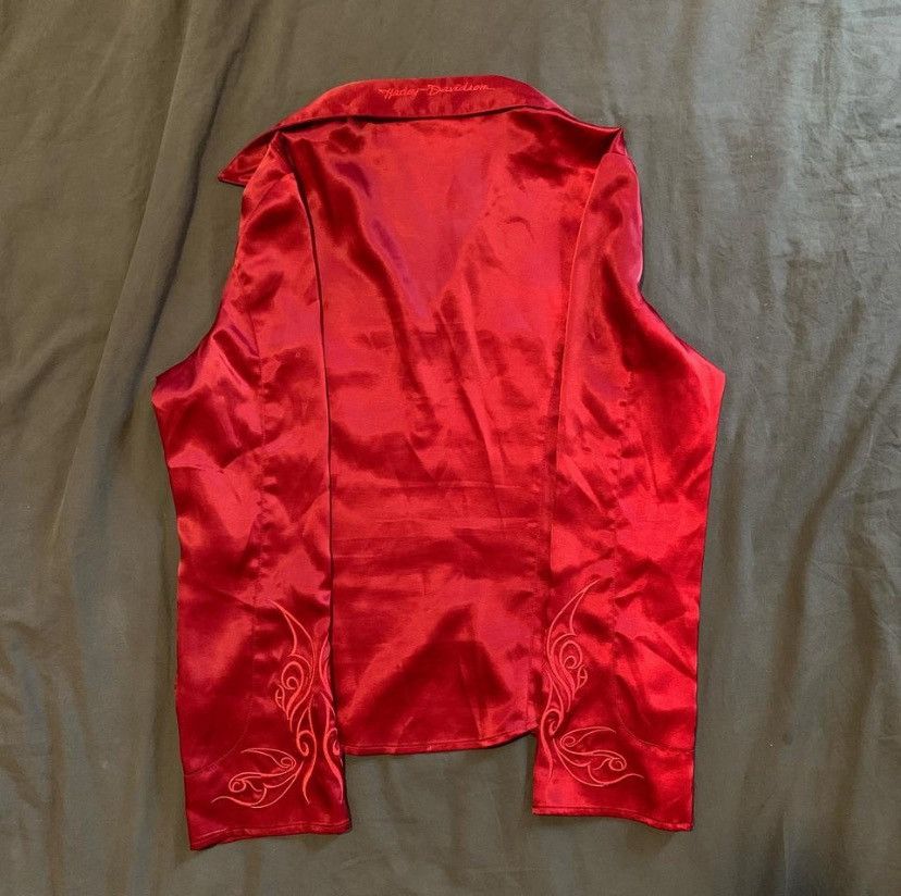 Harley Davidson Satin Harley Davidson Button Up Size L / US 10 / IT 46 - 2 Thumbnail