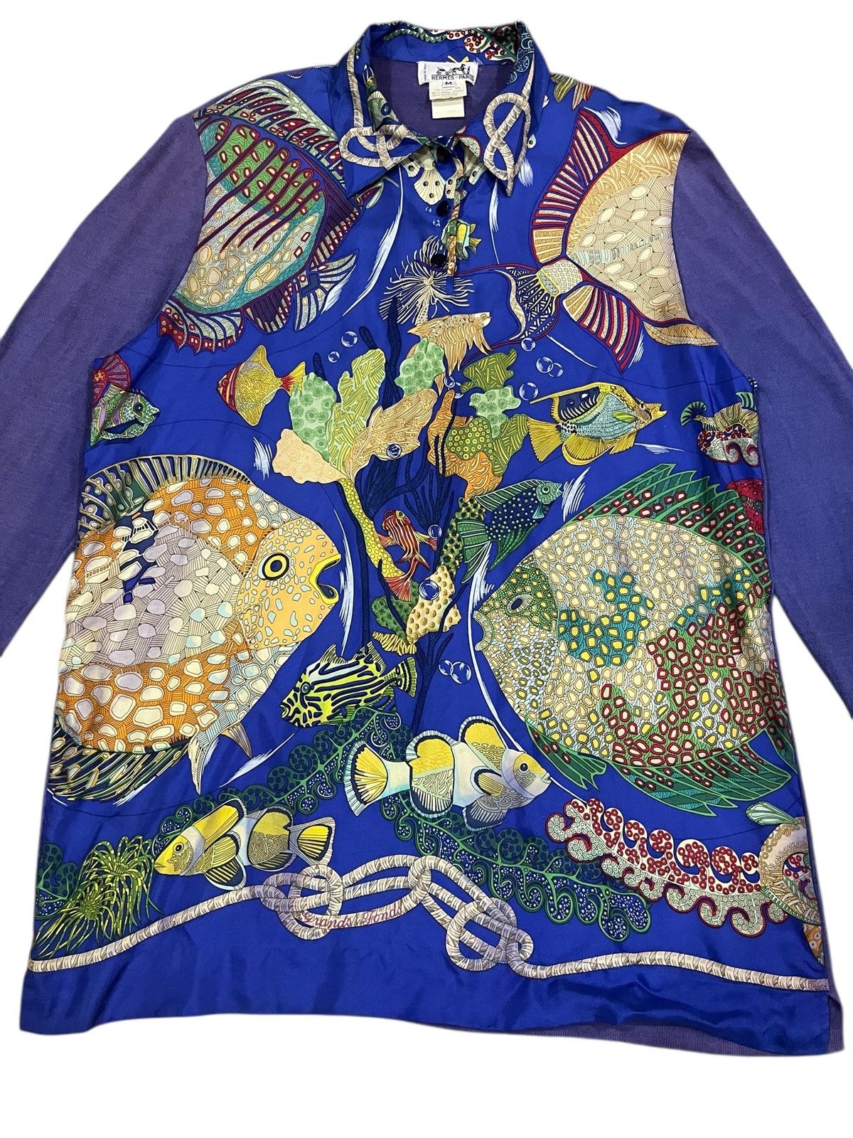 Hermes Hermès “Grands Fonds” Silk Knit Sweater/Polo – Margiela Era Size US M / EU 48-50 / 2 - 9 Thumbnail