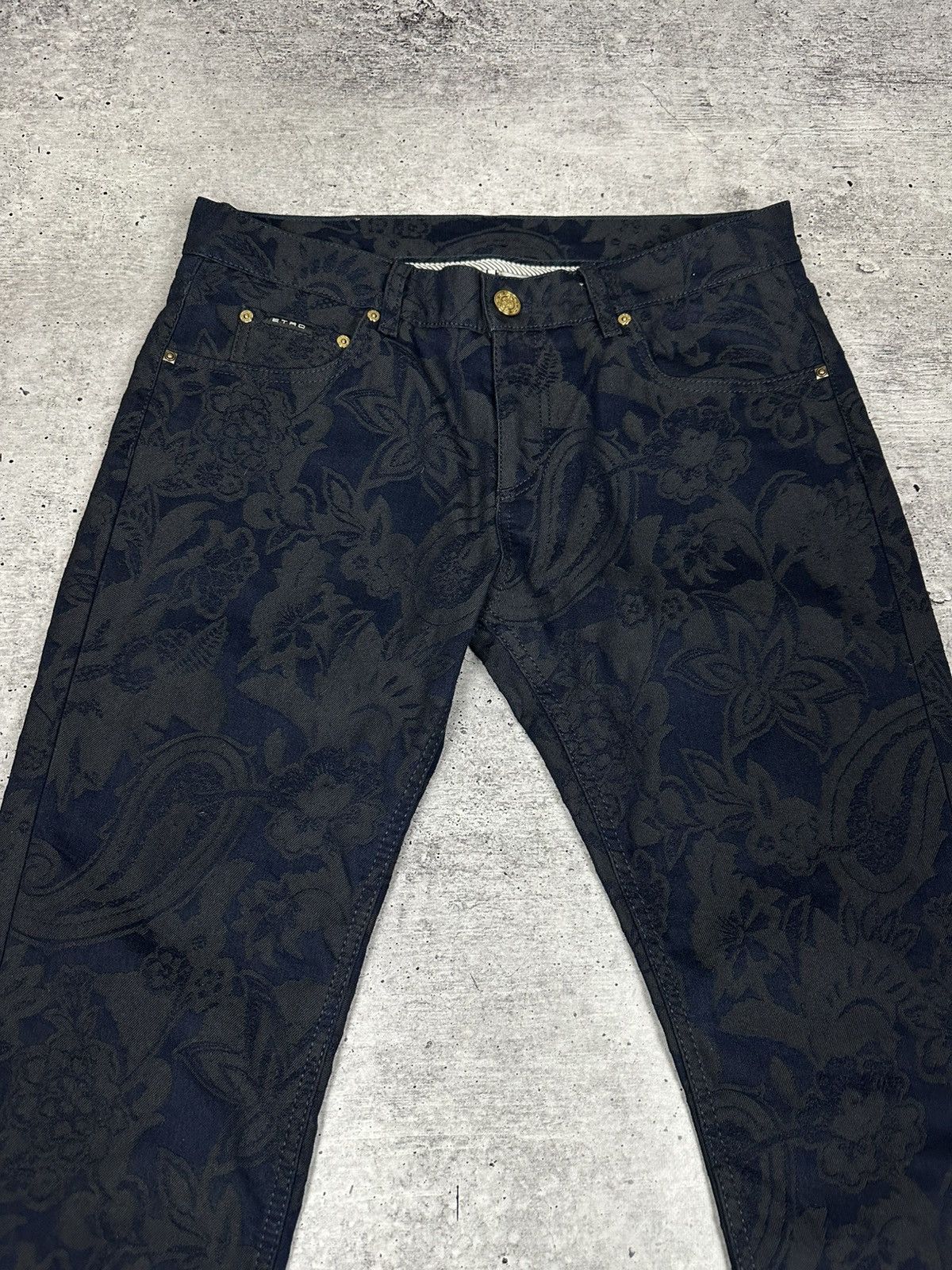 Etro Etro Jacquard Jeans Slim Fit Blue Men’s Size 34 Size US 34 / EU 50 - 2 Thumbnail