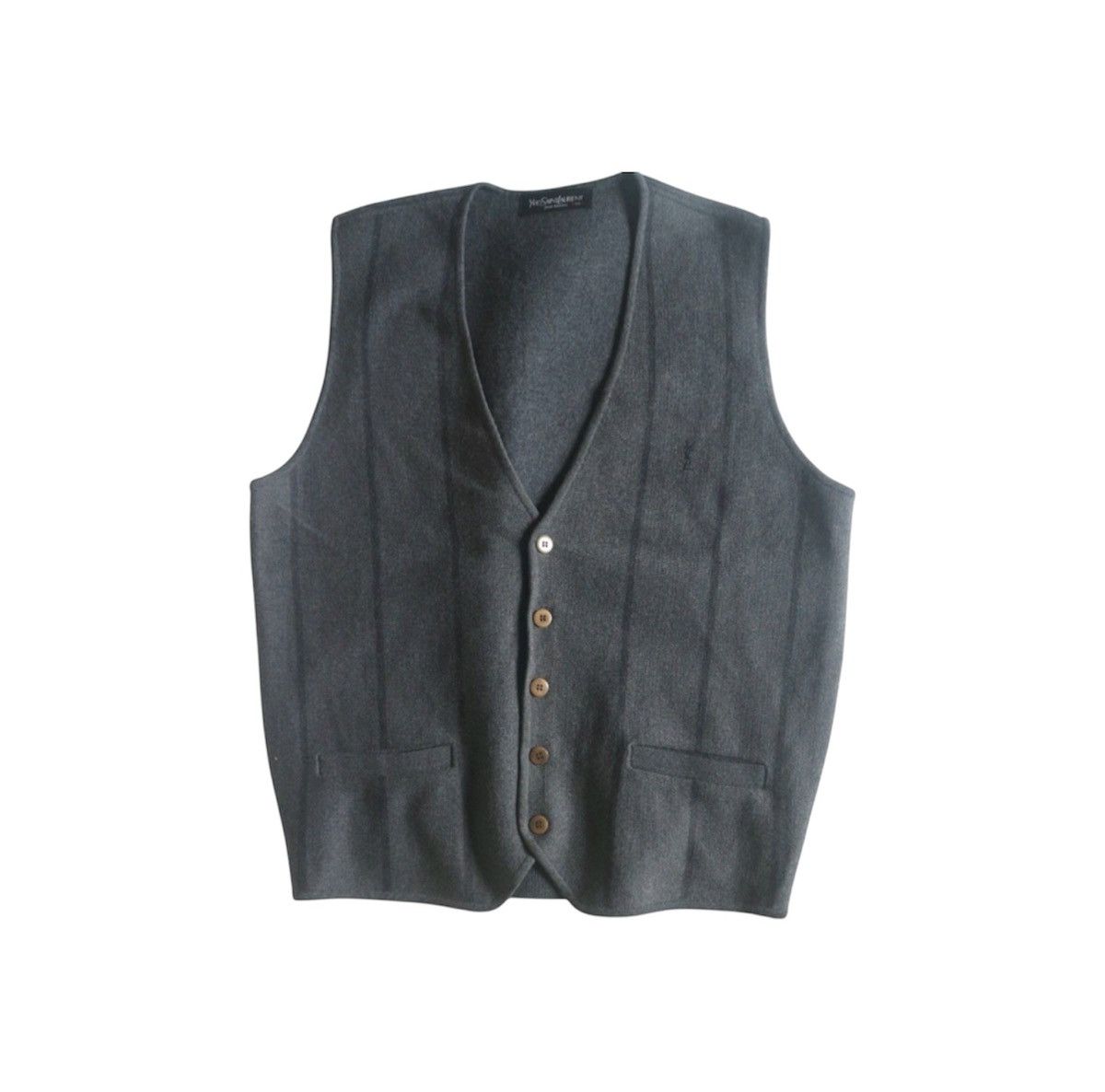 Vintage × Yves Saint Laurent Grey Vest Yves Saint Laurent Size US M / EU 48-50 / 2 - 1 Thumbnail