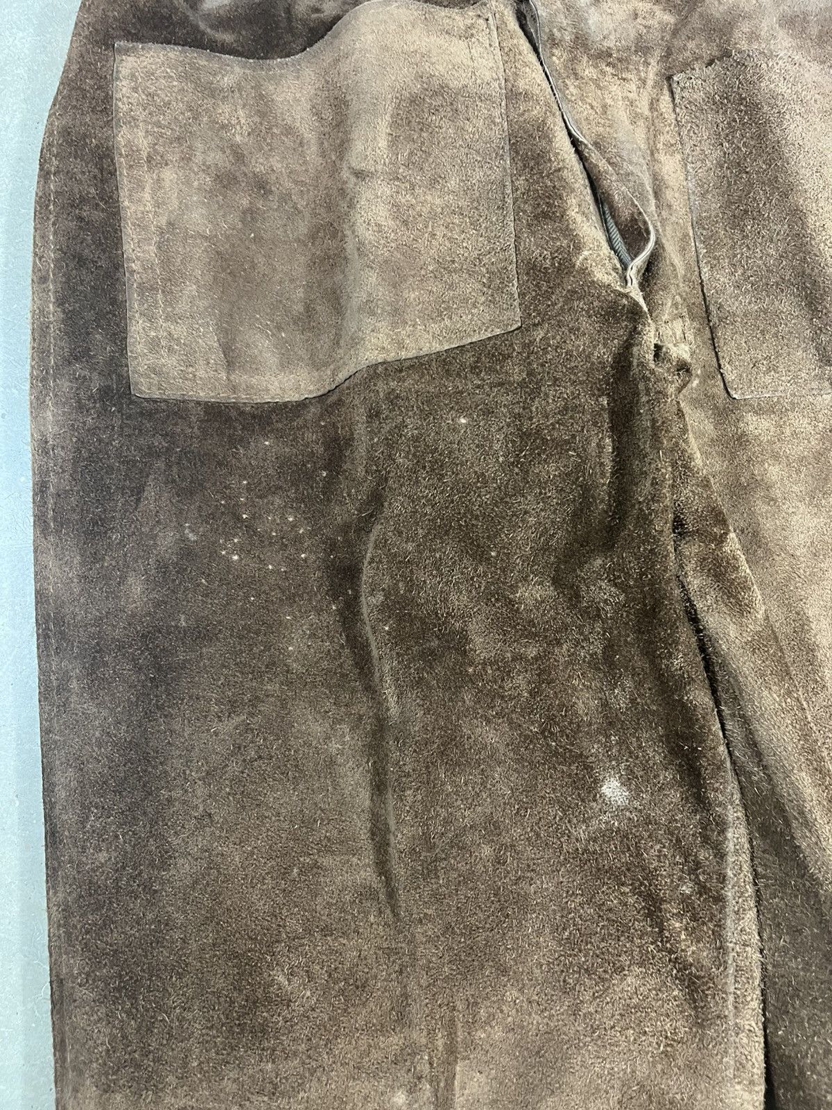 Vintage Vintage 70s Brown Suede Leather Bootcut Pants 33x32 Size US 30 / EU 46 - 5 Thumbnail