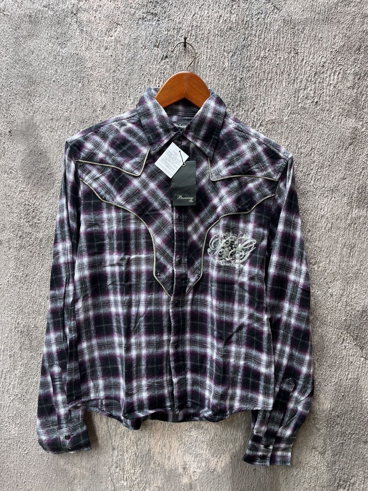 Japanese Brand Bernings Sho Plaid Embordered Logo Size US L / EU 52-54 / 3 - 1 Thumbnail