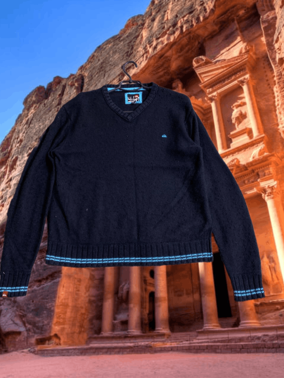 Quiksilver × Vintage 00s VINTAGE QUIKSILVER Knitted Big Logo Surf Style Sweater Size US XL / EU 56 / 4 - 1 Thumbnail