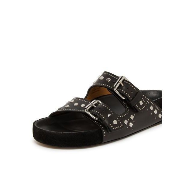 Isabel Marant ISABEL MARANT Lennyo Silver Stud Black Leather Sandals New ( Size US 6 / IT 36 - 5 Thumbnail
