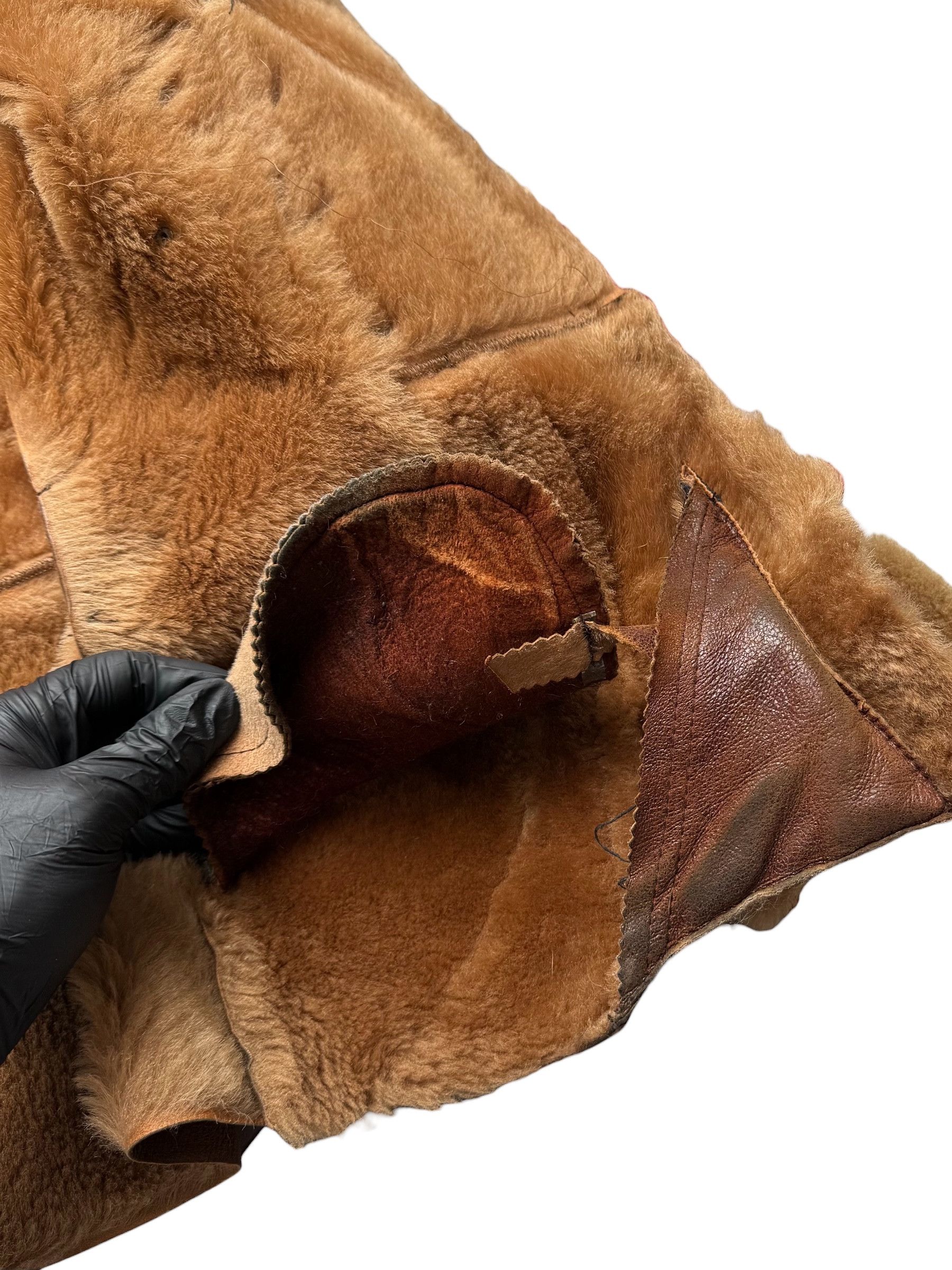 Vintage 90's Real Sheepskin Coat With Real Fur Neck(V408) Size S / US 4 / IT 40 - 10 Thumbnail