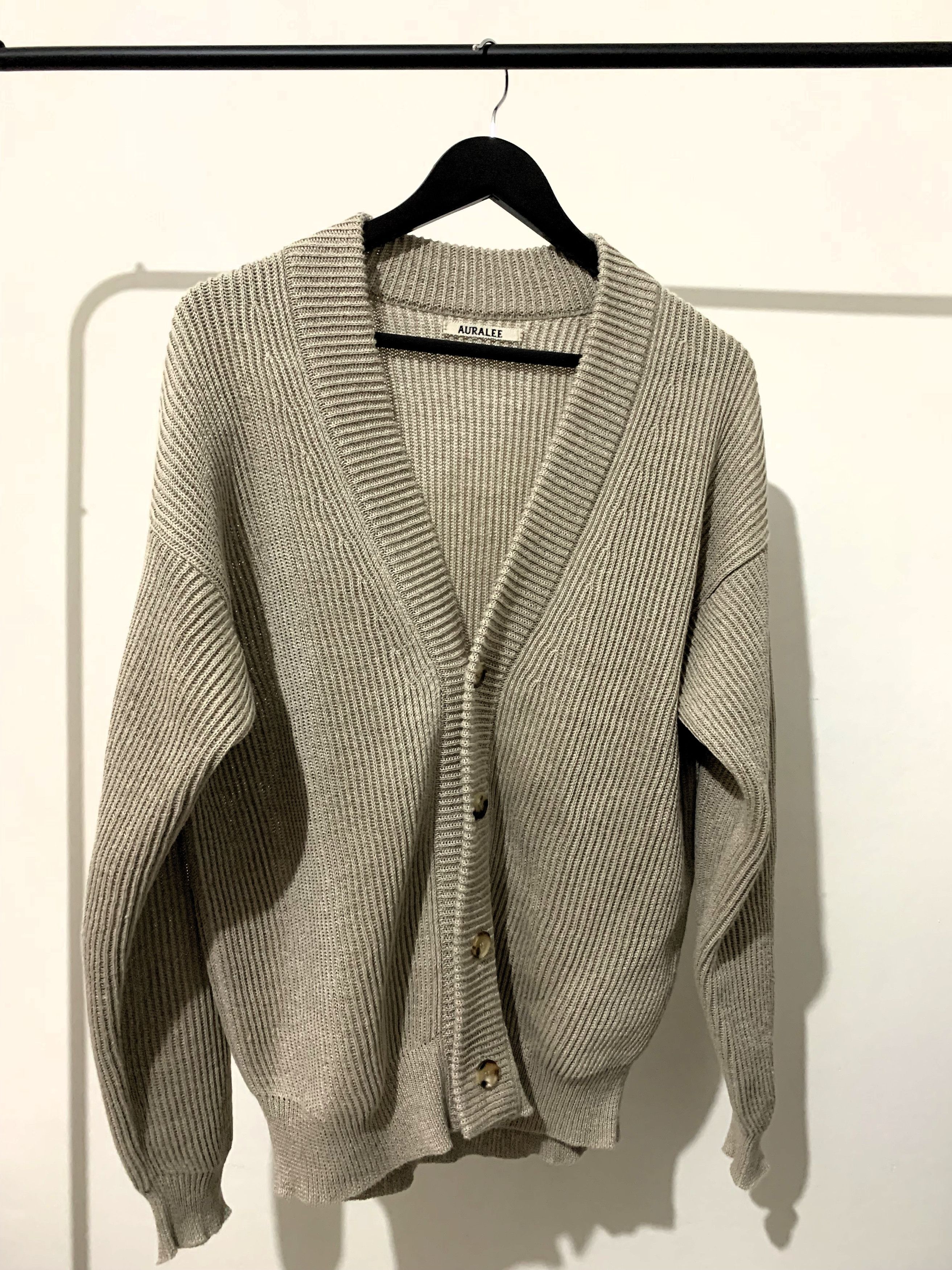 トップス AURALEE SHAGGY KNIT CARDIGAN Auralee Cotton Linen Cut Shaggy Knit Cardigan | Garmentory