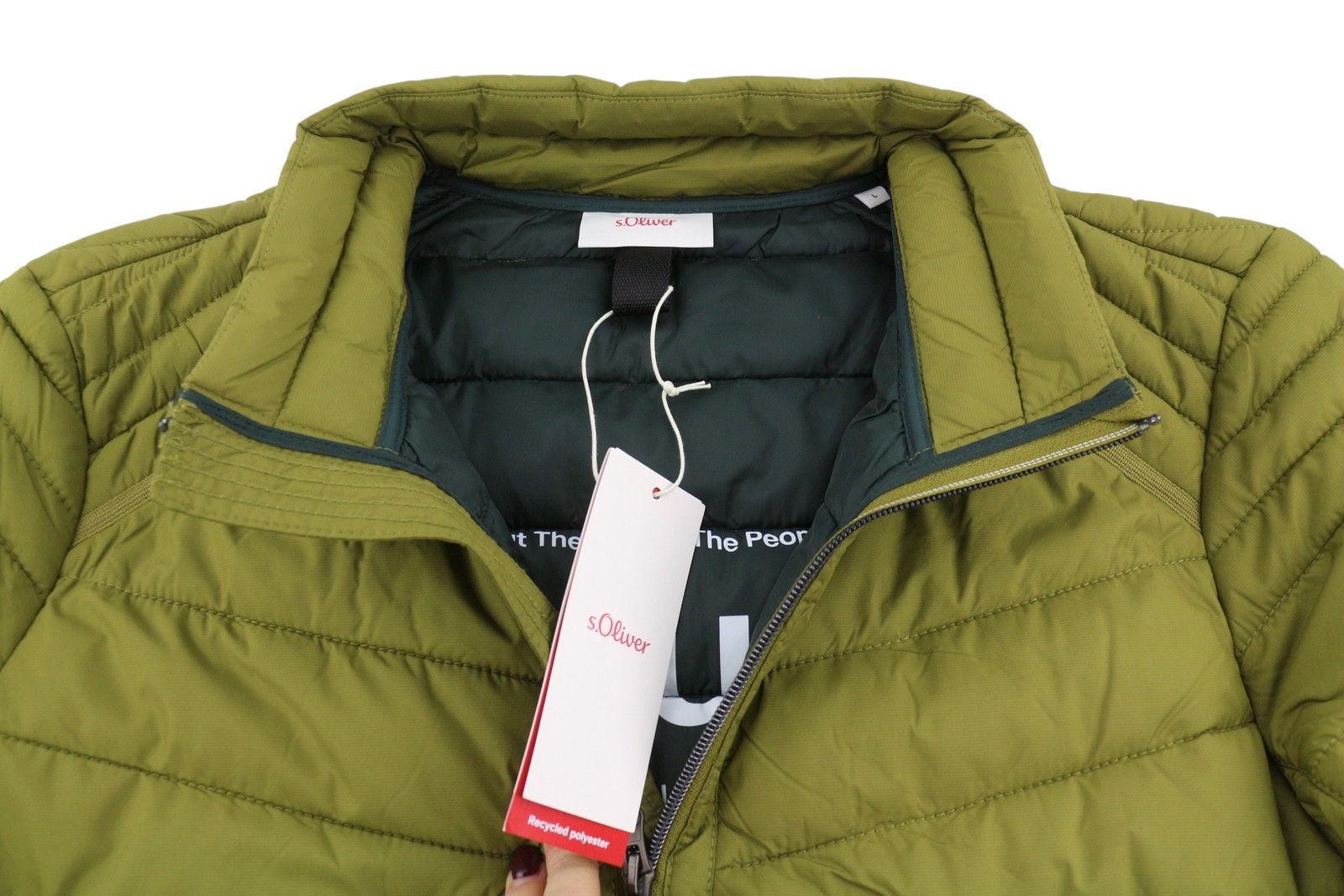 s.Oliver L Green High Neck Padded Quilted Full Zip 88004 Size US L / EU 52-54 / 3 - 5 Thumbnail