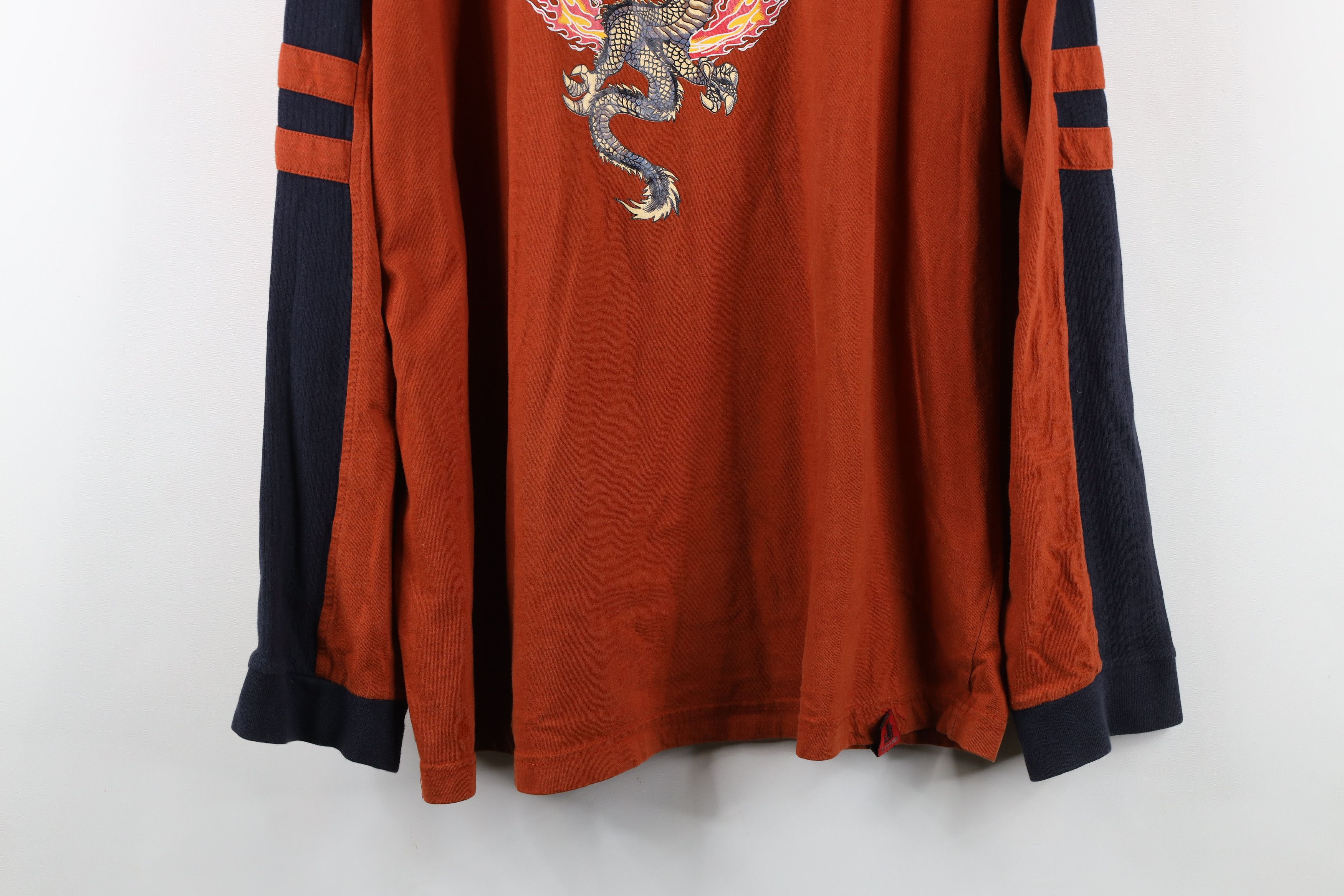 Vintage Vintage 90s Y2K Streetwear Dragon Fire Long Sleeve T-Shirt Size US XXL / EU 58 / 5 - 3 Thumbnail
