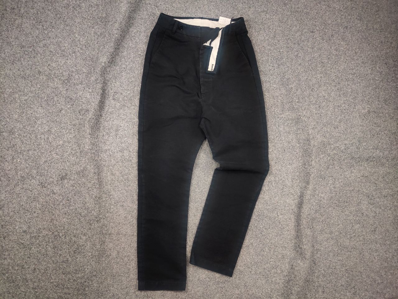 Rick Owens Rick Owens drop crotch Black Canvas Button up trousers Pants Size US 32 / EU 48 - 1 Thumbnail