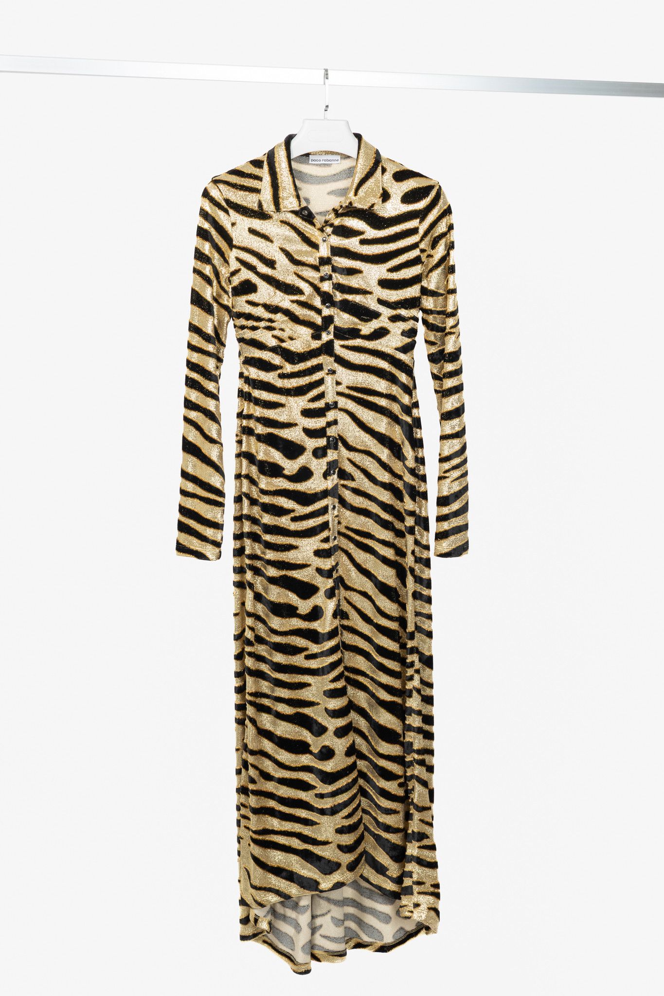 Paco Rabanne Paco Rabanne AW19 Gold Tiger Jacquard Metallic Maxi Dress Size M / US 6-8 / IT 42-44 - 1 Thumbnail