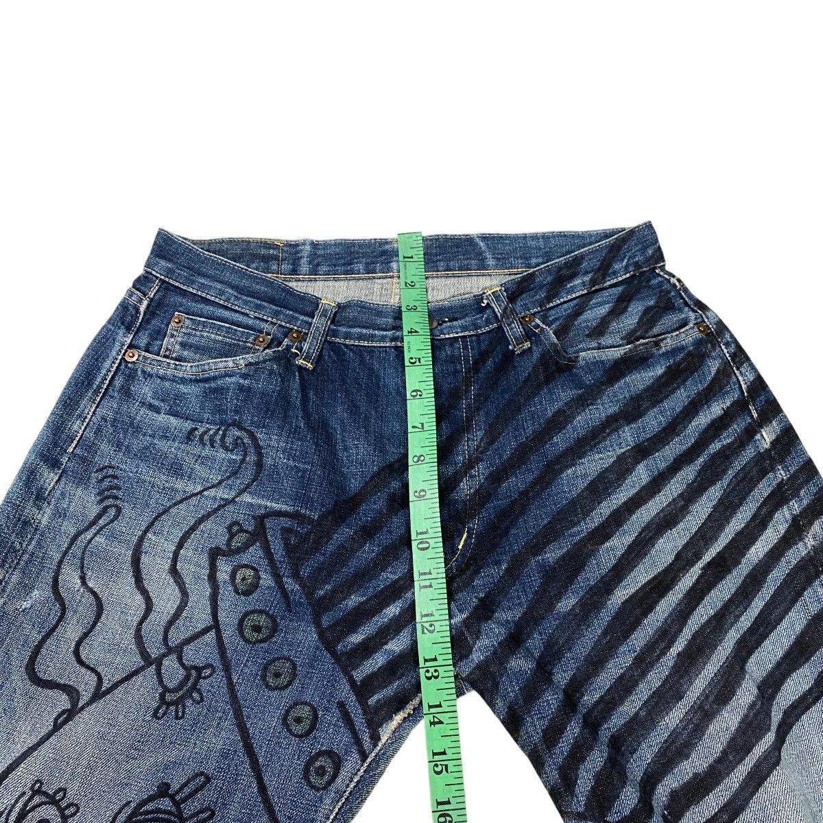 If Six Was Nine × Le Grande Bleu (L.G.B.) × OMNIGOD Omnigod Selvedge Jeans Doodle Design Size US 32 / EU 48 - 20 Thumbnail