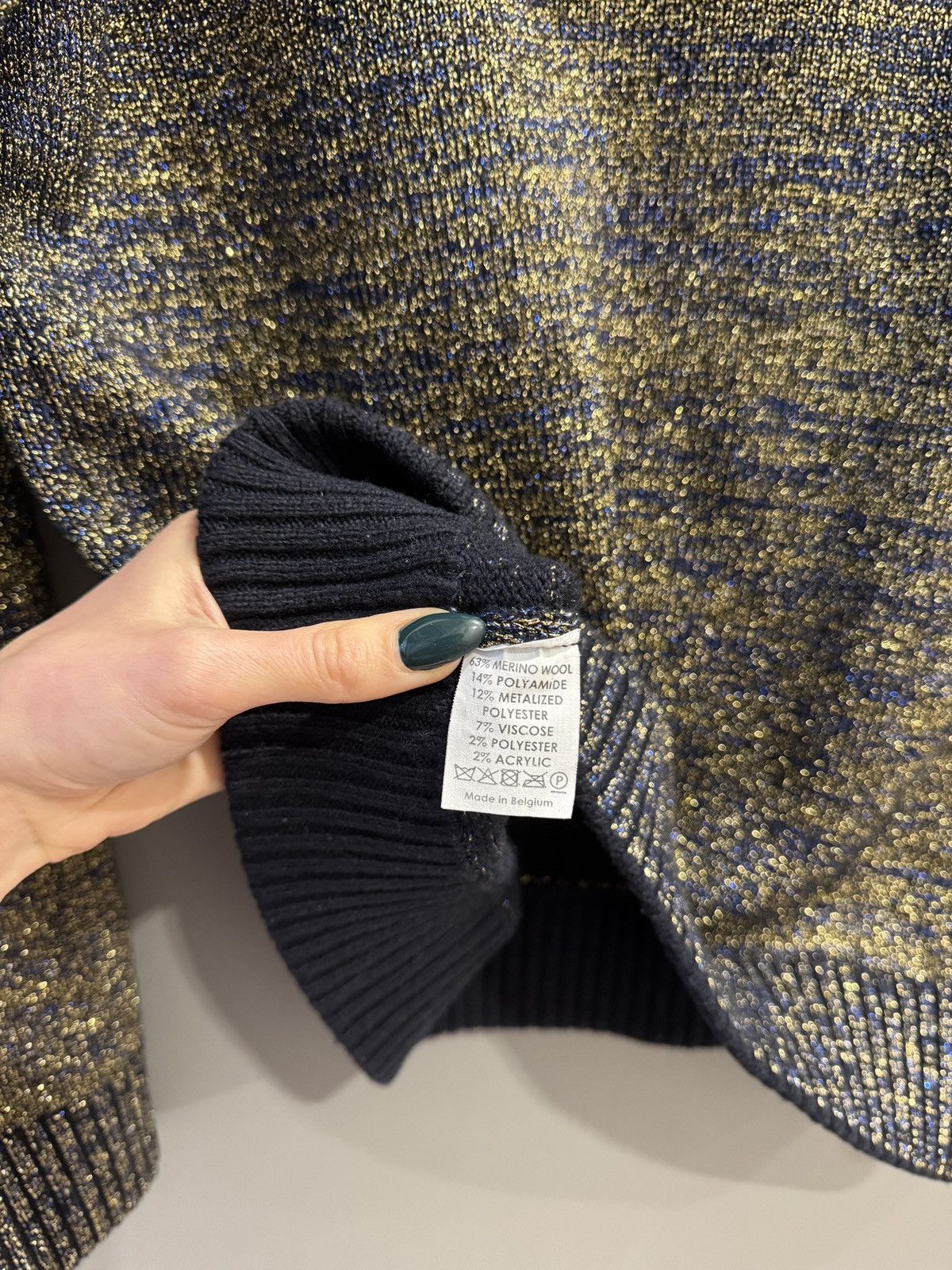Dries Van Noten Dries Van Noten Wool-Blend Metallic Sweater Size US S / EU 44-46 / 1 - 8 Thumbnail