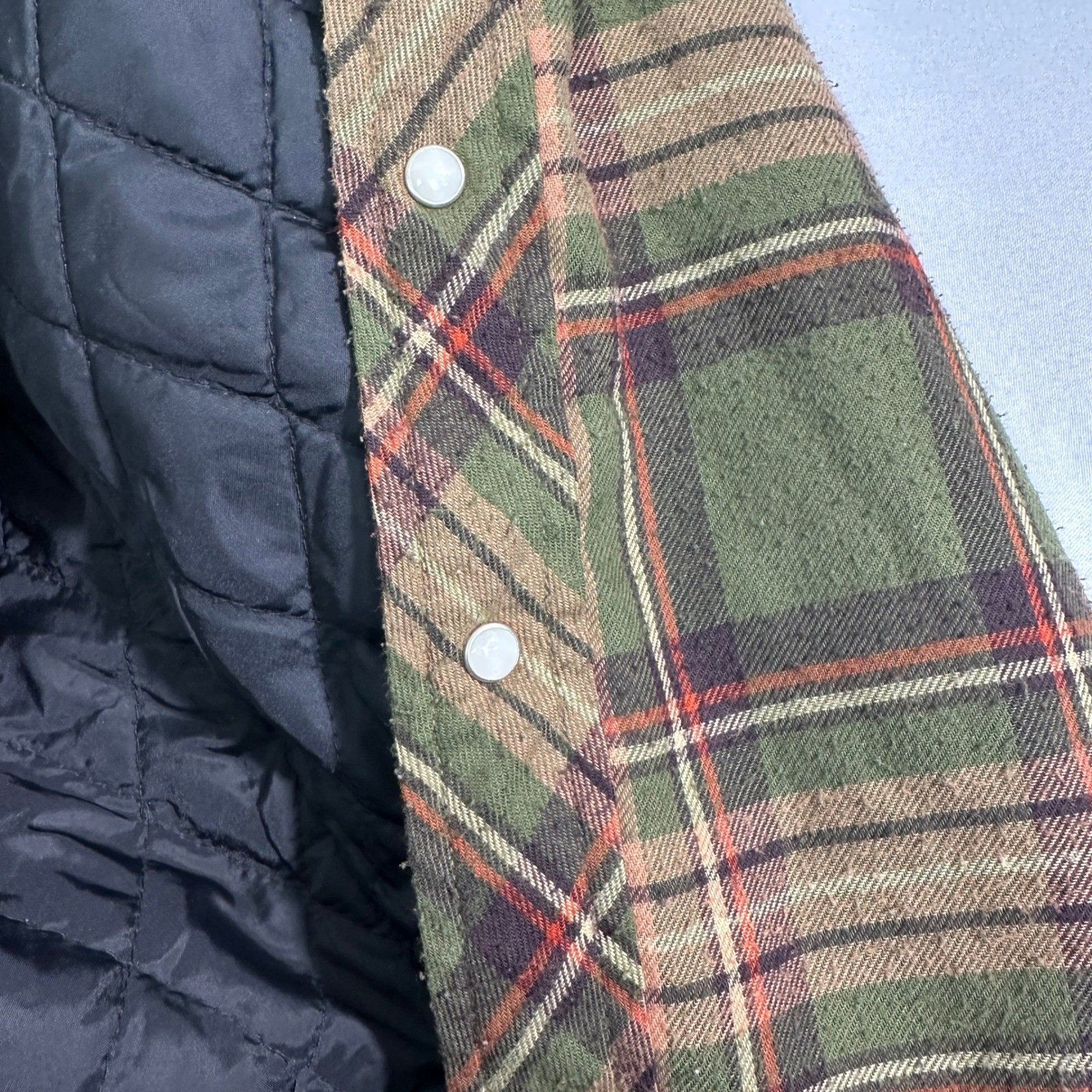 Wrangler Wrangler Men's Quilted Flannel Shirt Jacket Lined Green XL Size US XL / EU 56 / 4 - 3 Thumbnail