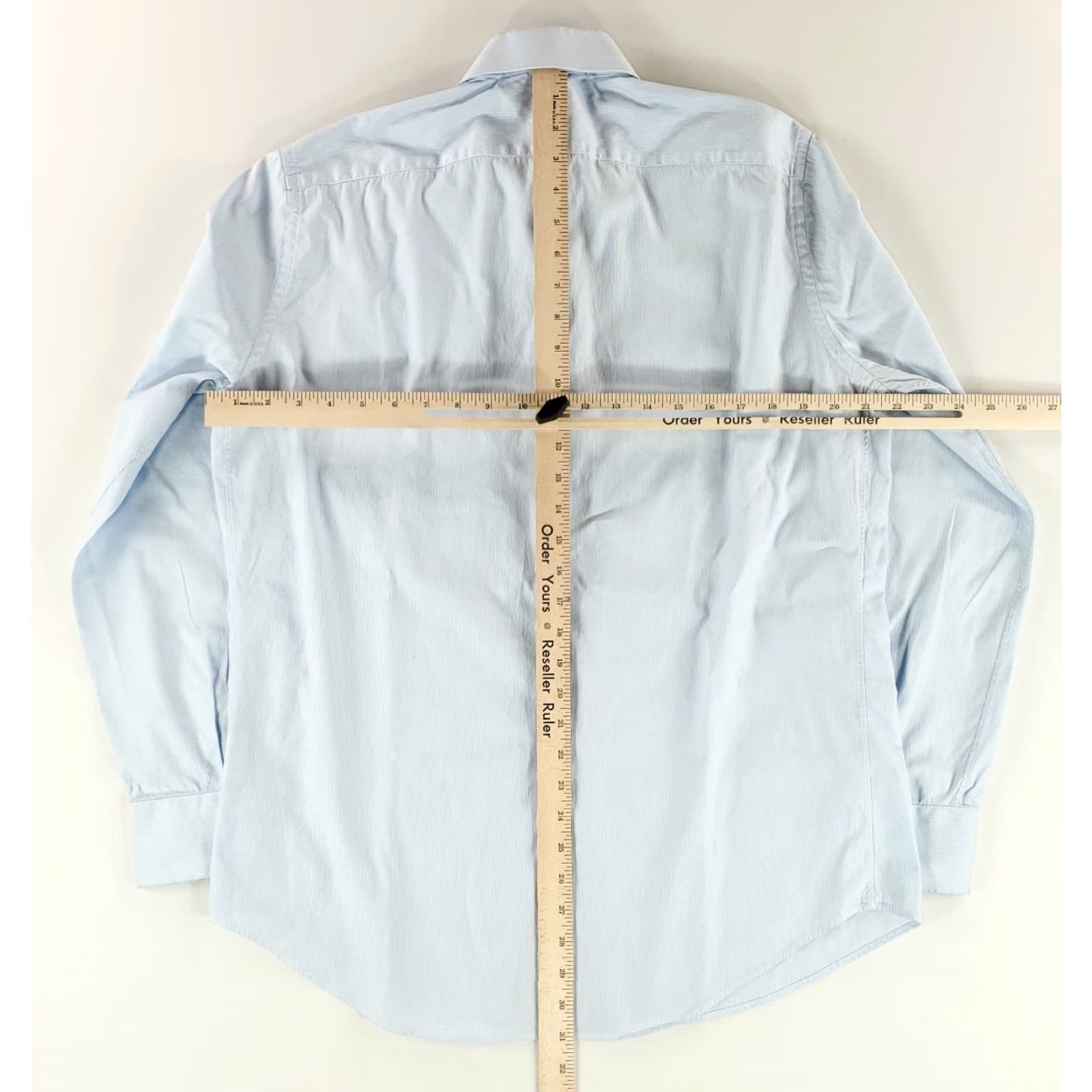 Suitsupply Suitsupply Egyptian Cotton Button Up Shirt Blue White Striped Slim Mens L / 41/16 Mens Size US L / EU 52-54 / 3 - 7 Thumbnail