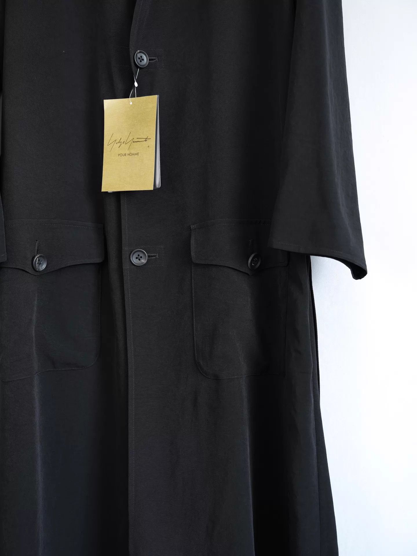 Yohji Yamamoto Yohji Yamamoto 26SS Collarless Tie Triacetate Coat Size US L / EU 52-54 / 3 - 4 Thumbnail