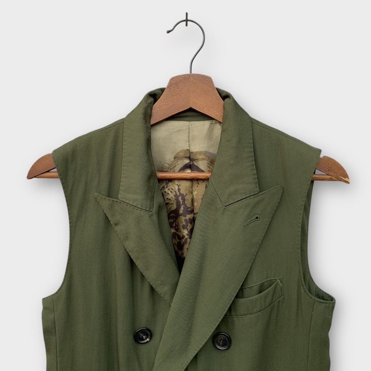Jean Paul Gaultier AW98 Gaultier Leopard Double Breasted Sleeveless Wool Coat Size US XS / EU 42 / 0 - 5 Thumbnail