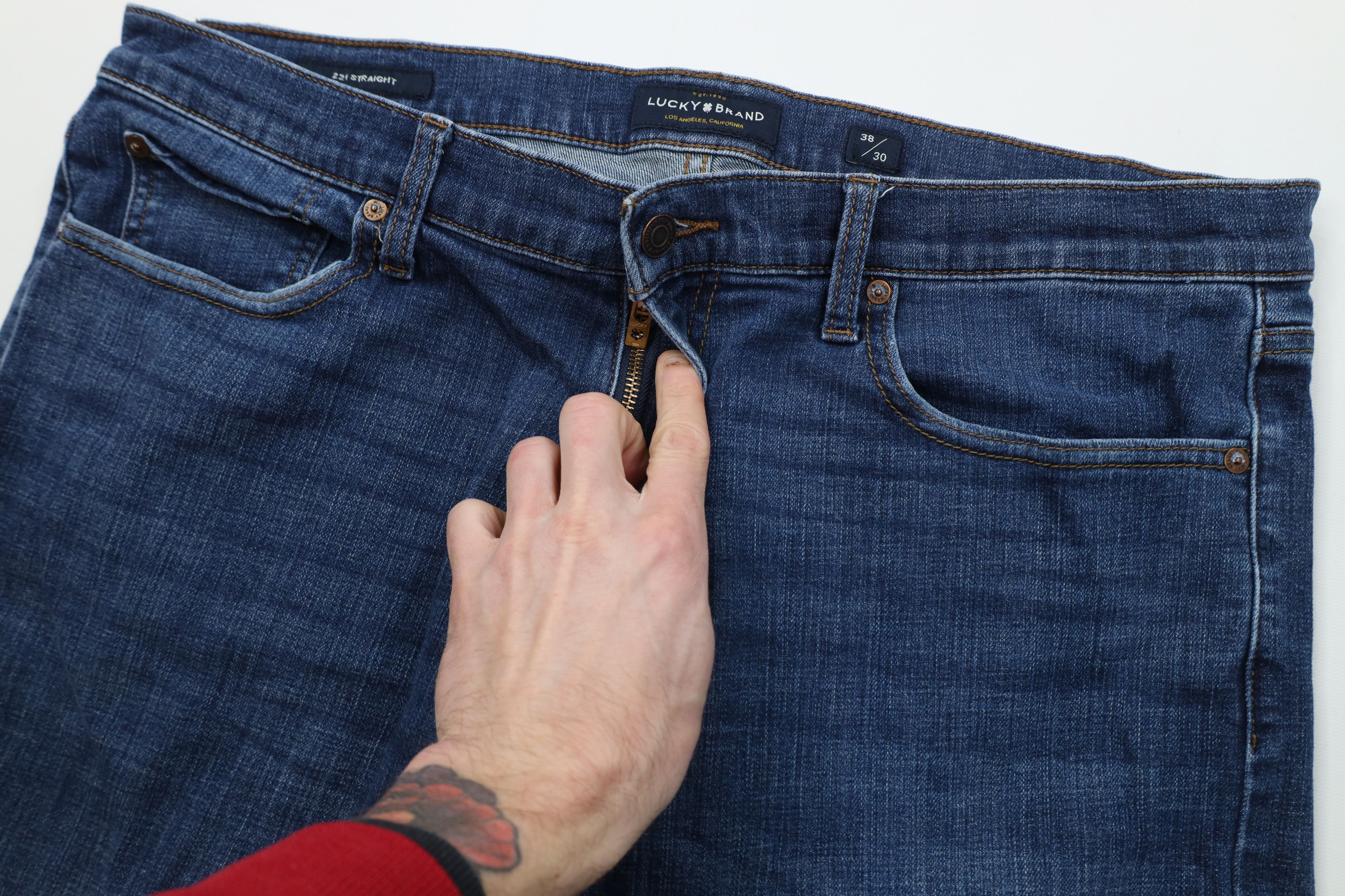 Lucky Brand Vintage Y2K Lucky Brand 221 Straight Leg Denim Jeans Blue Size US 38 / EU 54 - 7 Thumbnail