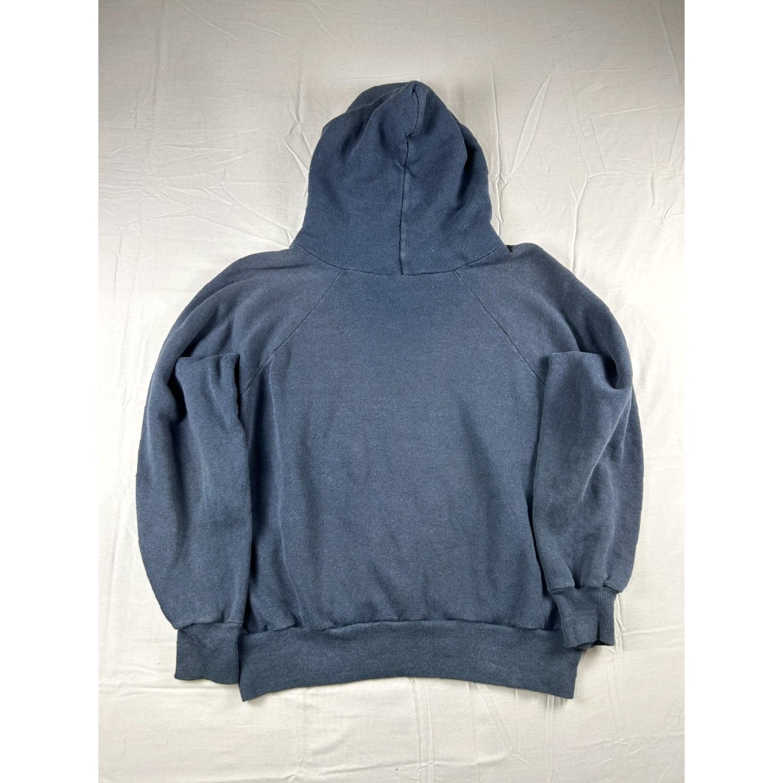 Vintage Vintage Hoodie Mens M Navy Blue 60s 70s Pullover Fleece Hooded Sweatshirt USA Athletic Raglan Pockets Front Kangaroo Size US M / EU 48-50 / 2 - 2 Thumbnail