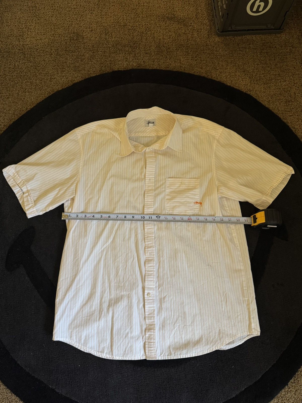 Stussy × Vintage Rare Vintage Stussy Orange Stripe Button Up Tee XL Size US XL / EU 56 / 4 - 1 Thumbnail