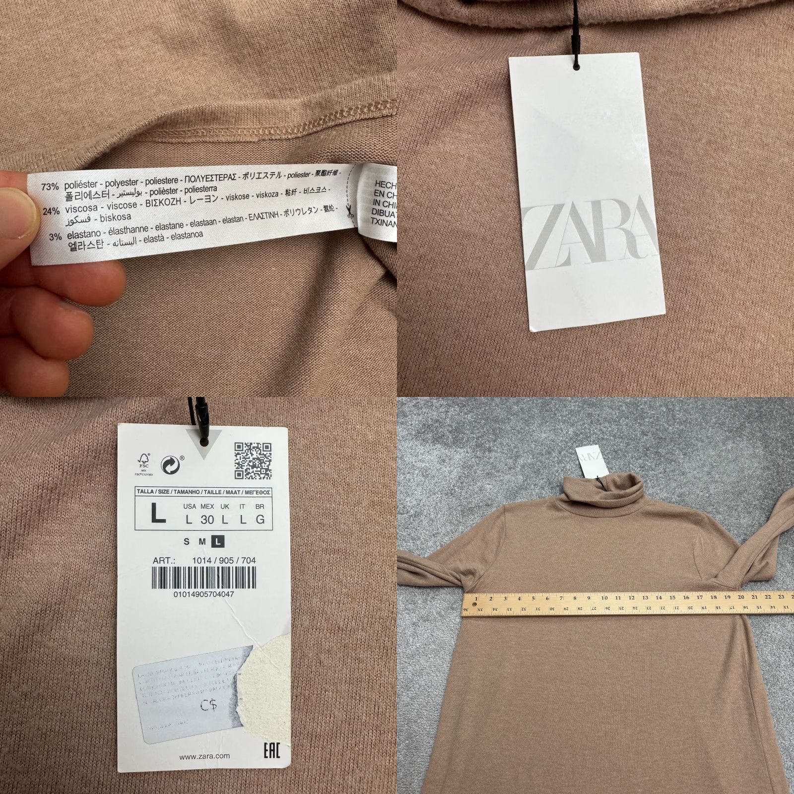 Zara **Zara Women's Brown Long Sleeve Turtleneck Pullover Shift Dress Large** User: Zara Women's Brown Long Sleeve Turtleneck Pullover Shift Dress Large Size L / US 10 / IT 46 - 8 Thumbnail