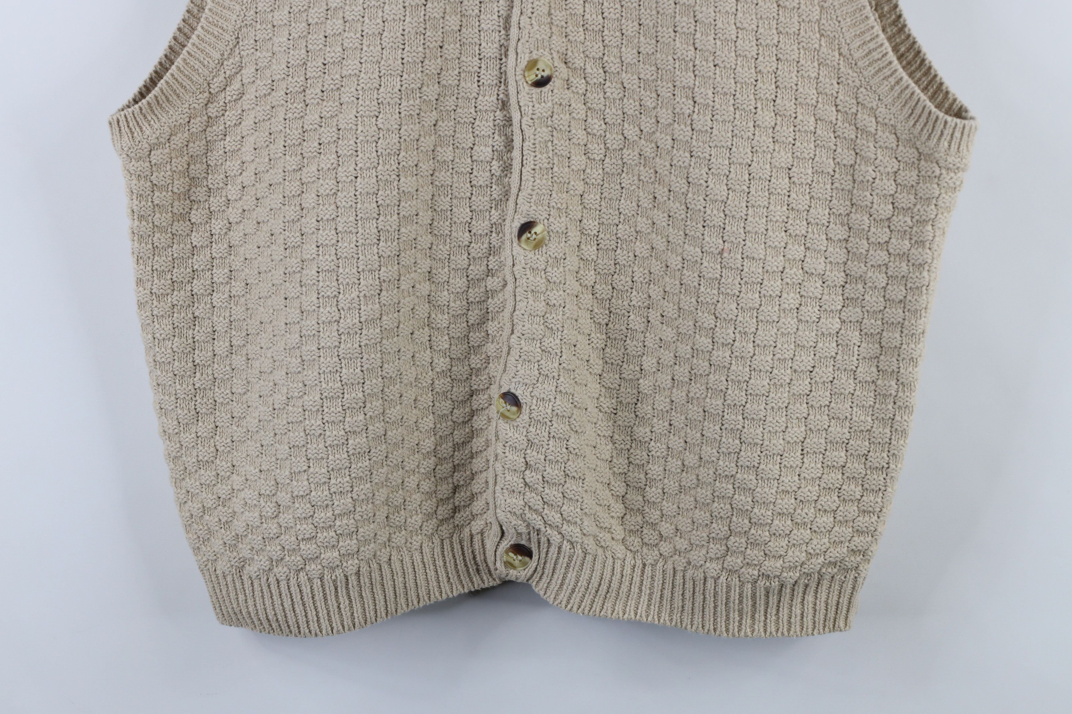 Vintage Vintage 90s Streetwear Hemp Blend Cross Weave Sweater Vest Size US L / EU 52-54 / 3 - 3 Thumbnail