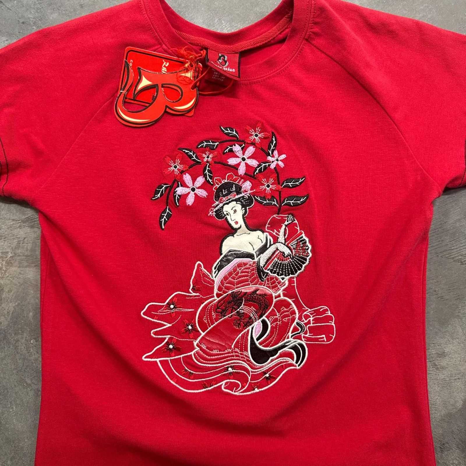 Vintage Vintage Y2K 00s Raw Blue Japanese Geisha Tee NWT Size M / US 6-8 / IT 42-44 - 2 Thumbnail