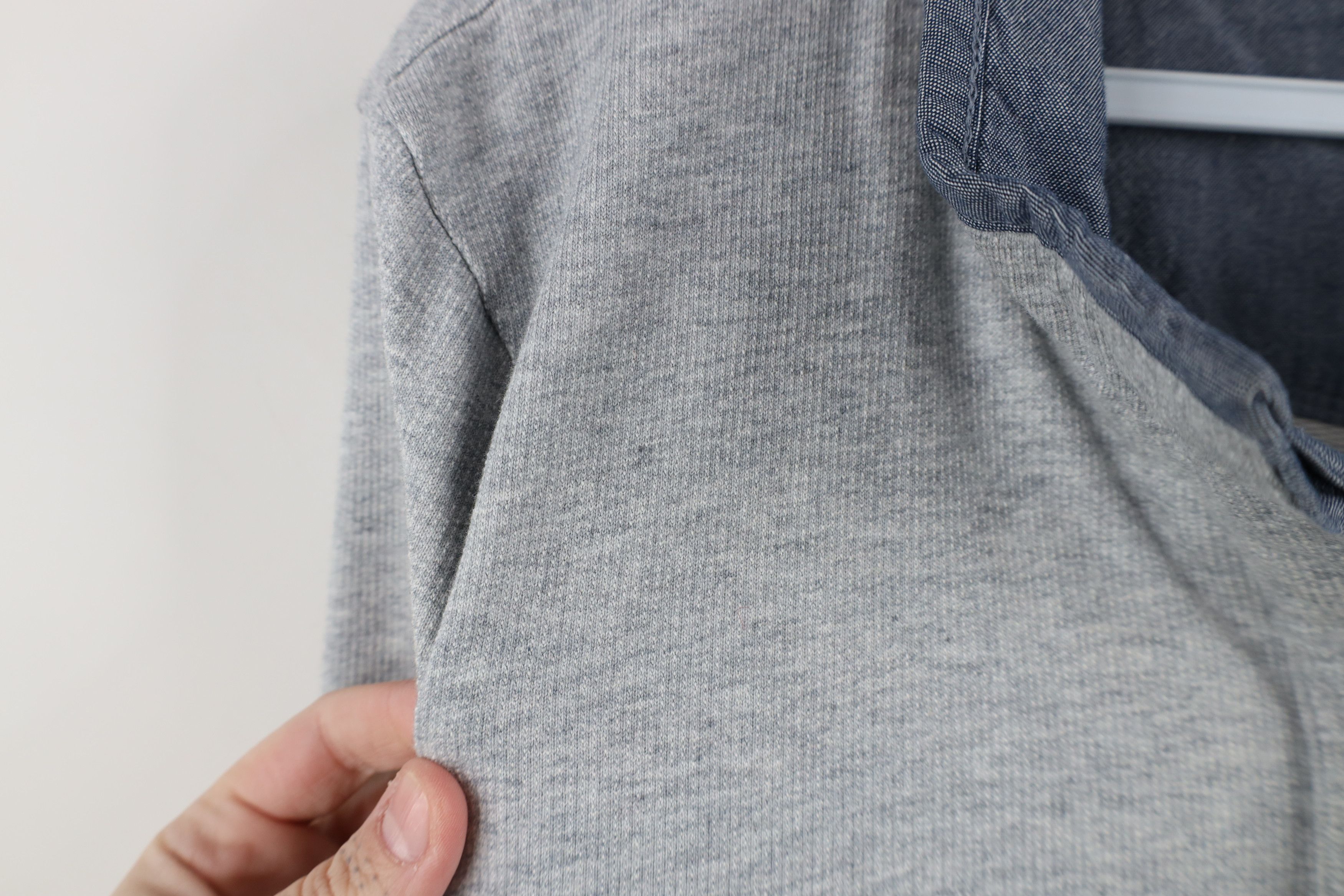 L.L. Bean × Vintage Y2K LL Bean Thermal Ribbed Knit Pullover Henley Sweater Gray Size XL / US 12-14 / IT 48-50 - 7 Thumbnail