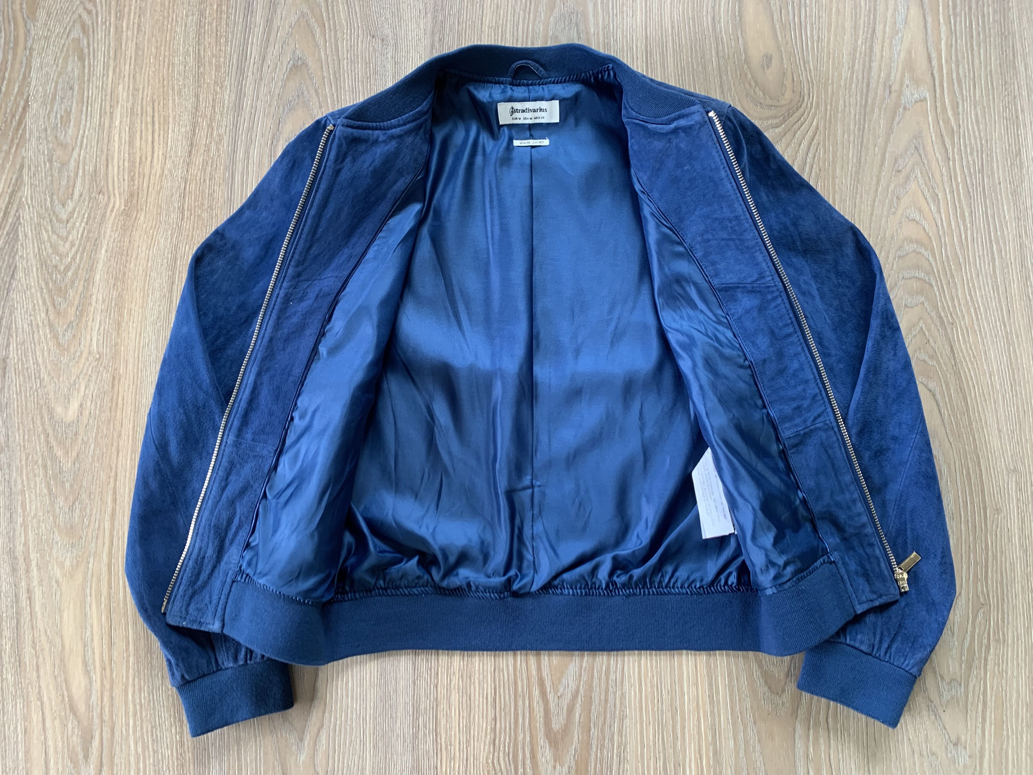 Stradivarius Stradivarius Suede Blue Women’s Bomber Jacket Size M / US 6-8 / IT 42-44 - 4 Thumbnail
