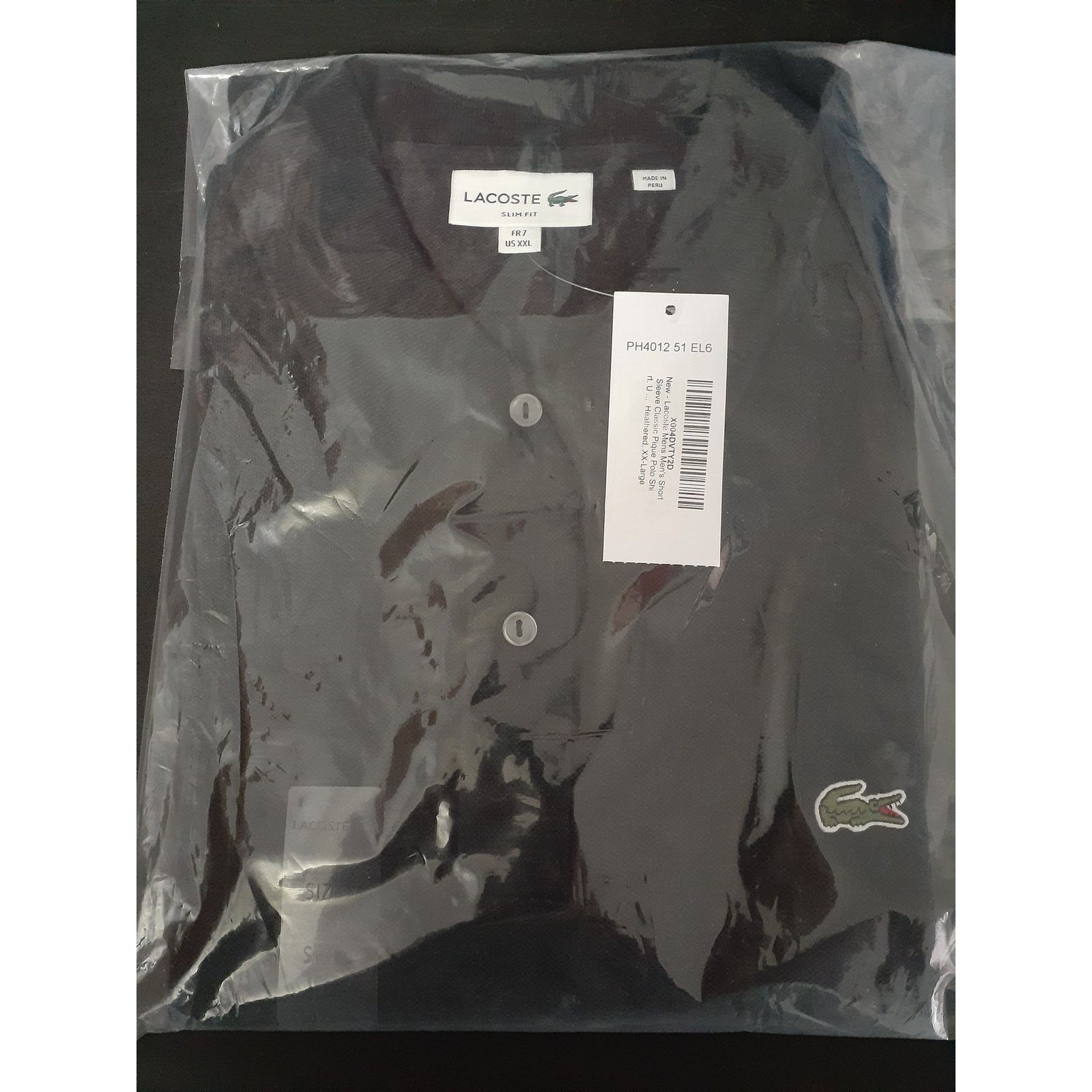 Lacoste Lacoste Mens Legacy Classic Pique Slim Fit Polo Gray 2XL Size US XXL / EU 58 / 5 - 3 Thumbnail