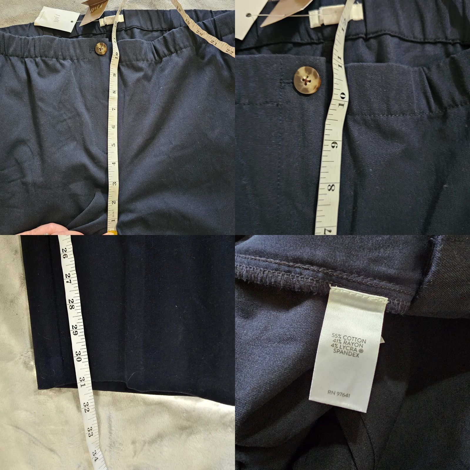 J. Jill J Jill Pants Women 18 Tall Blue Tapered Elastic Waist Classic Career Slacks Size 40" / US 18 - 8 Thumbnail