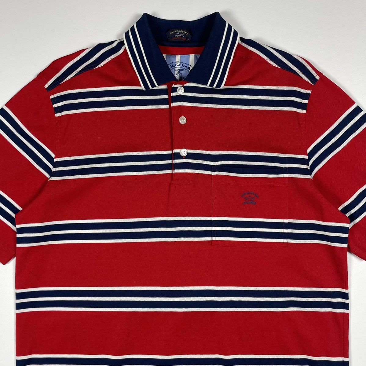 Paul & Shark Vintage Paul & Shark Polo Striped Shirt Size US L / EU 52-54 / 3 - 4 Thumbnail